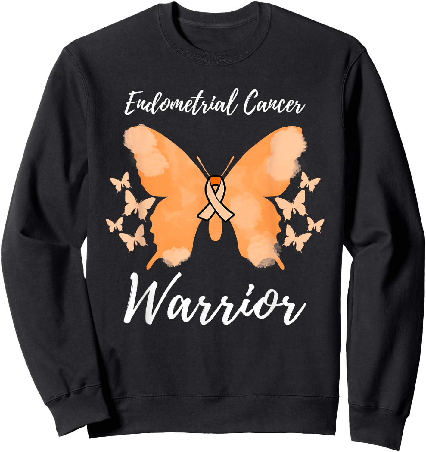 Warrior Endometrial Cancer Awareness Uterine Cancer Sweatshirt - Sweatshirt | Black