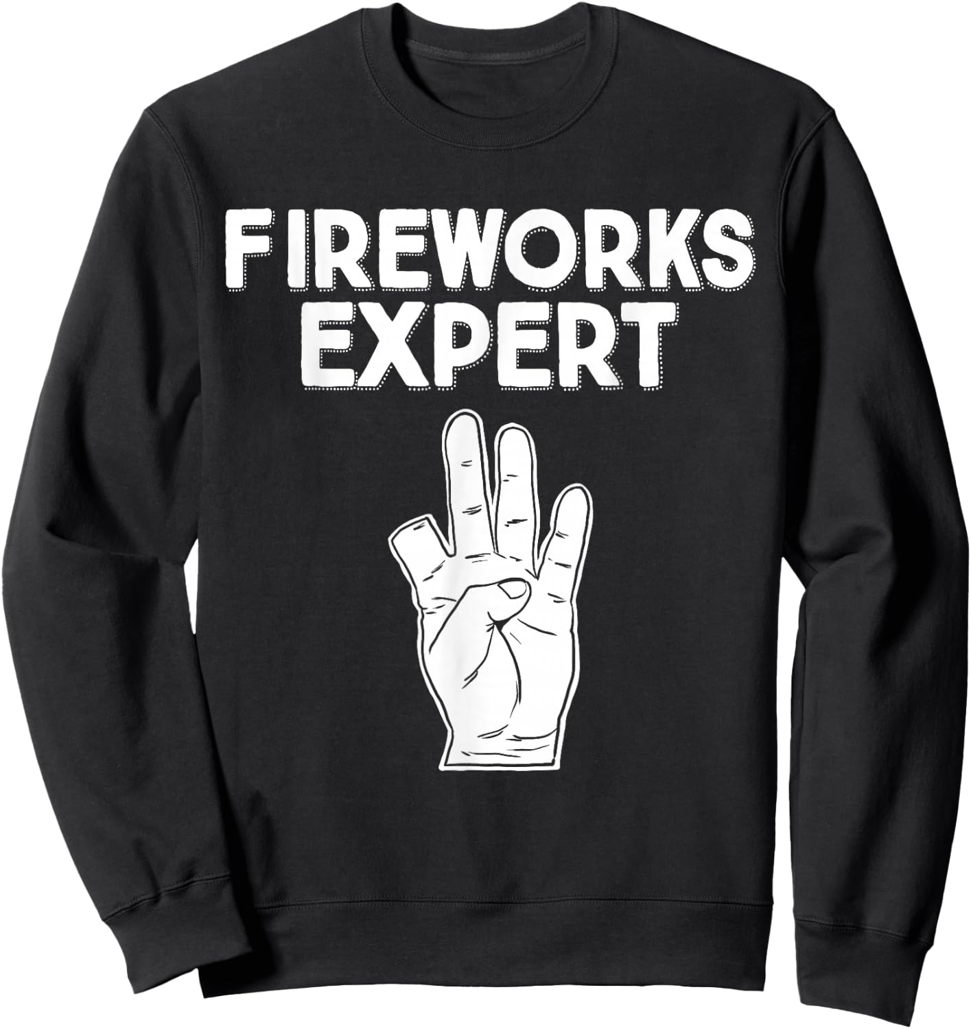 Miftees July 4th Fireworks Expert Humorous Black Small Sweatshirt - Sweatshirt | Black