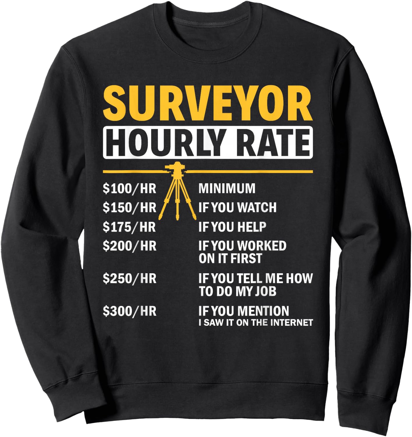 Land Surveying Cartographer Land Surveyor Apparel Adults Black Small Modern Humor Sweatshirt - Sweatshirt | Black
