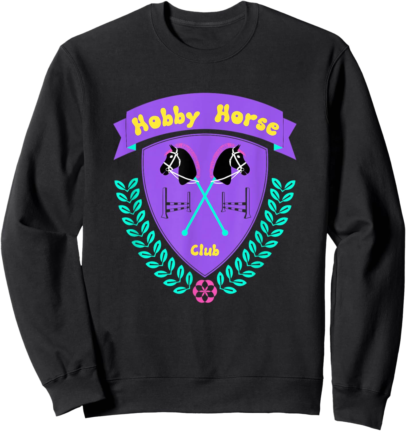 Hobby Horse Club Accessories with Horse and Jumping Obstacle Sweatshirt - Sweatshirt | Black