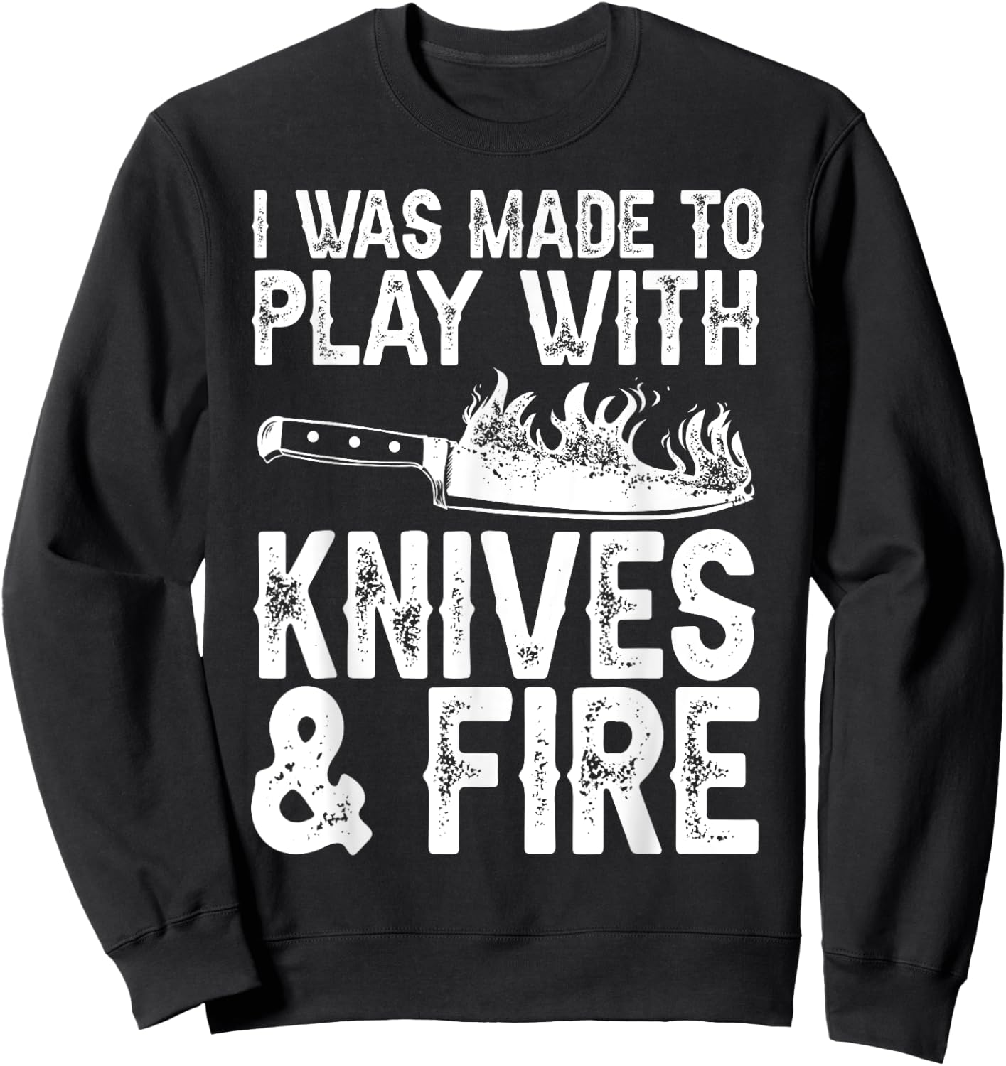 Funny Chef Design Women Knives Play Cooking Lovers Sweatshirt - Sweatshirt | Black