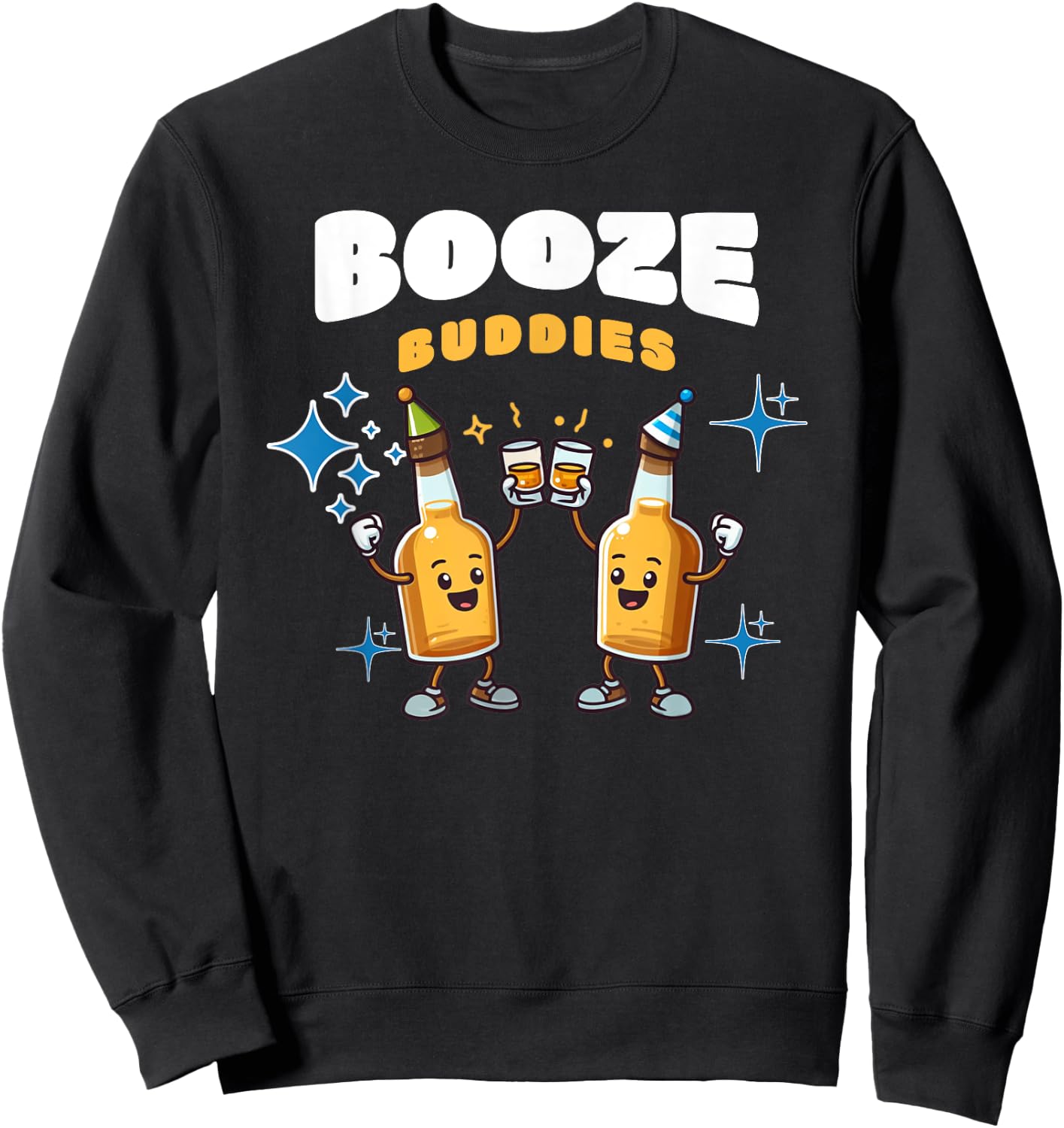 Booze Buddies Funny Alcoholic Festival Bar Hopping Sweatshirt - Sweatshirt | Black