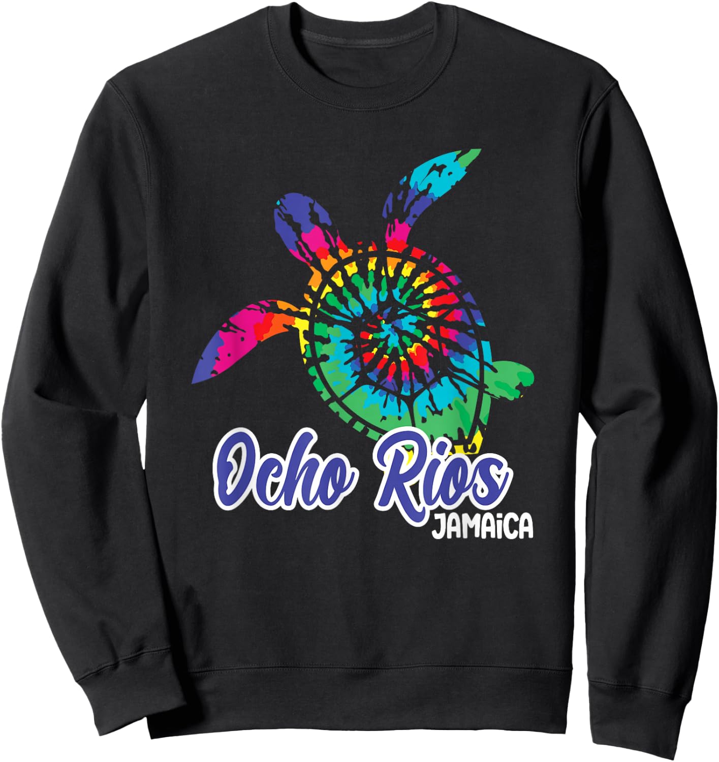 Ocho Rios Souvenirs Jamaica Tie Dye Save Sea Turtle Vacation Sweatshirt - Sweatshirt | Black