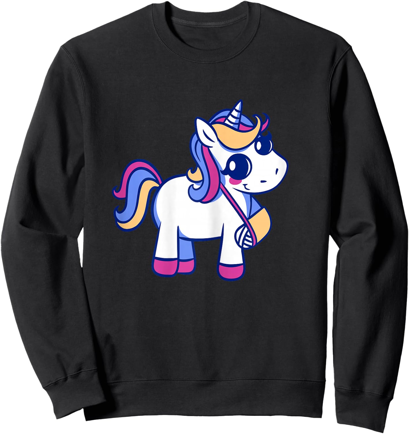 Unicorn Broken Arm for Girls Sweatshirt - Sweatshirt | Black