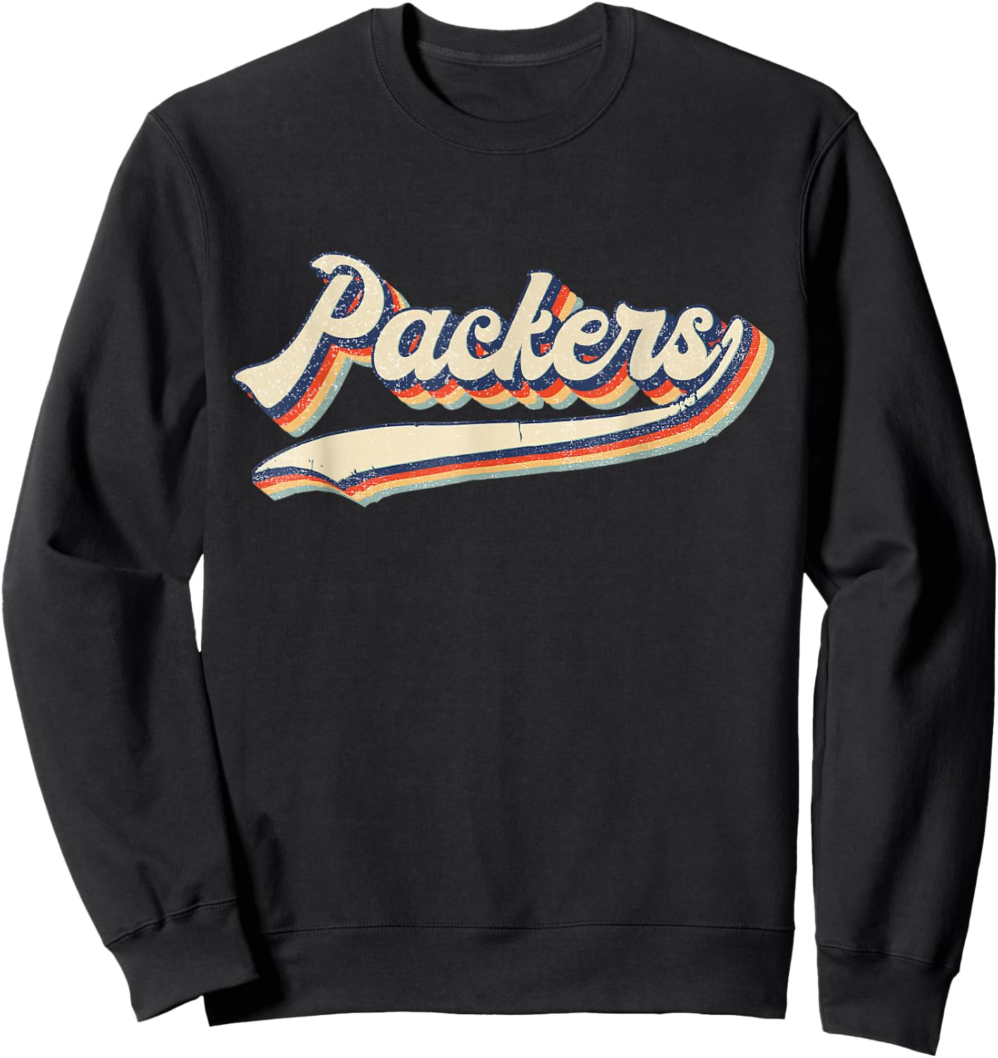 Packers Name Retro Vintage Gift Women Boy Girl Sweatshirt - Sweatshirt | Black