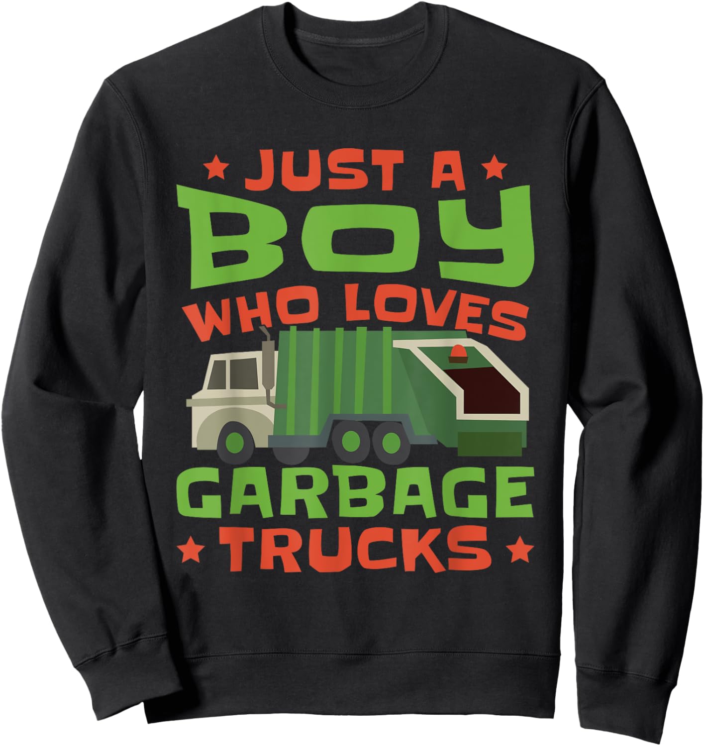 Trash Trucks Kids Garbage Truck Toddler Sweatshirt - Sweatshirt | Black