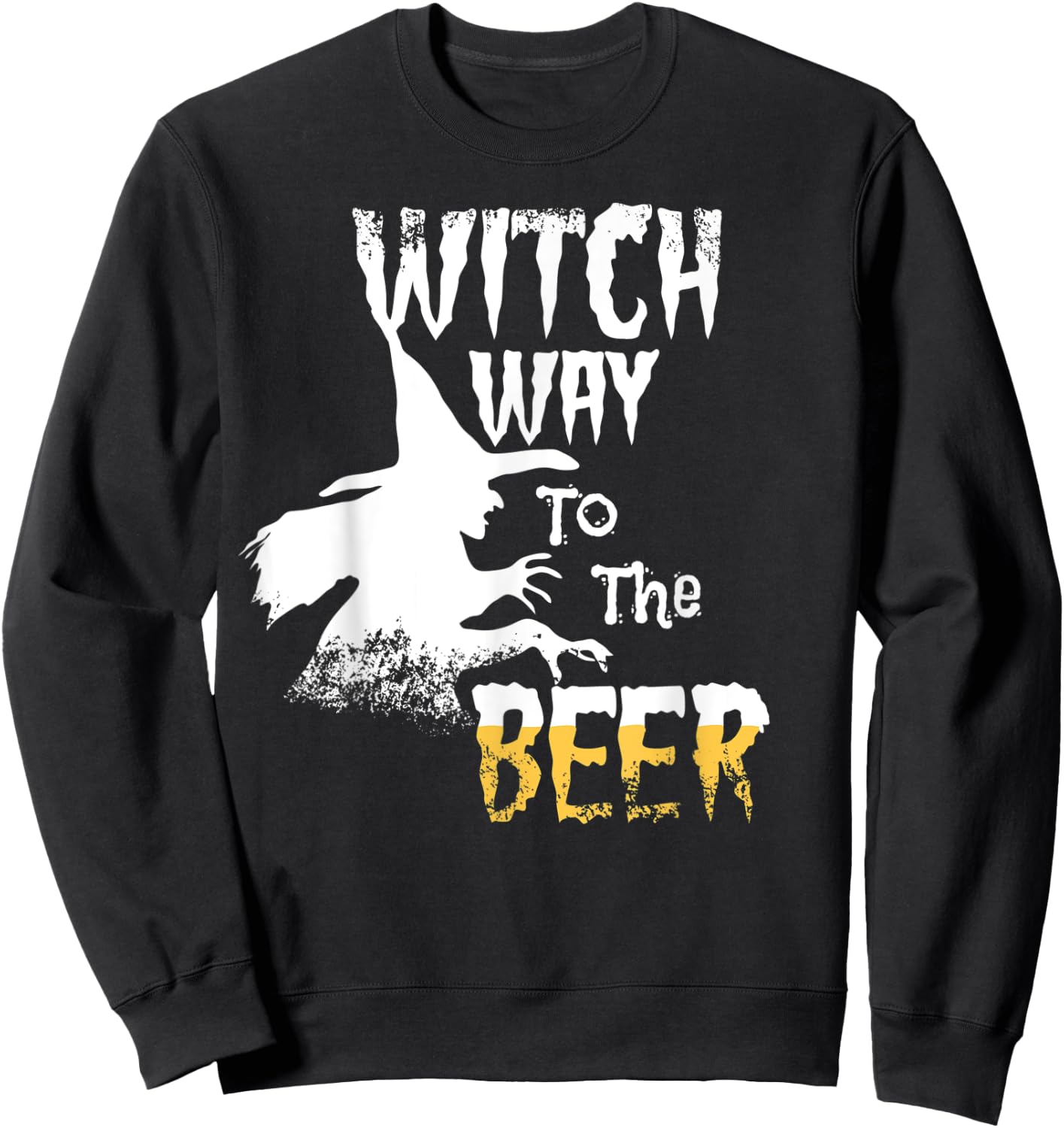 Witch Way To The Beer Funny Halloween Party Costume Sweatshirt - Sweatshirt | Black