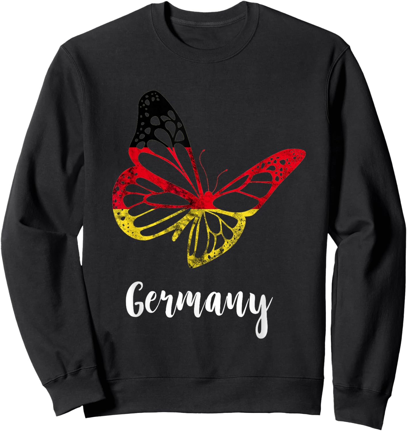 Germany Butterfly German Pride German Flag Deutsche Flagge Sweatshirt - Sweatshirt | Black