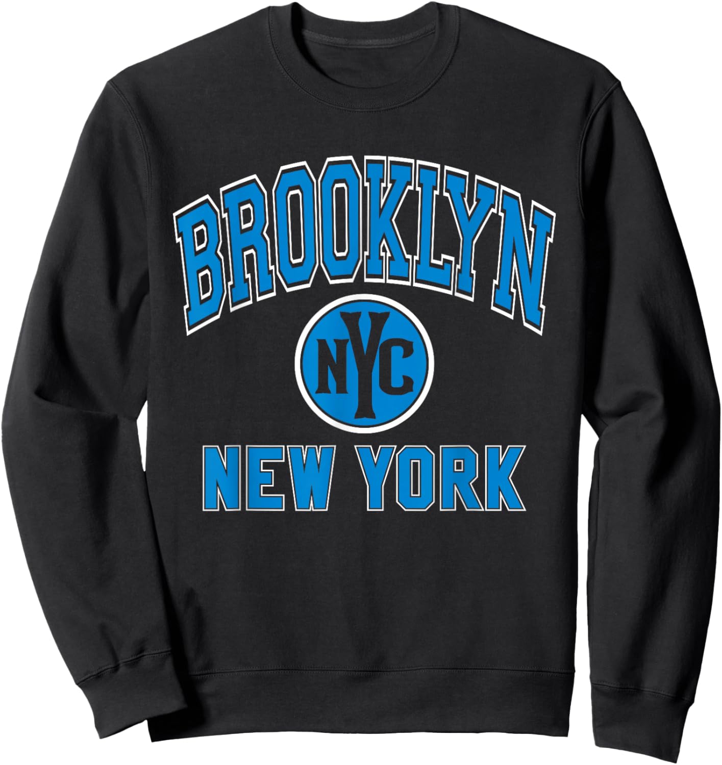Brooklyn NYC New York Blue Print Sweatshirt - Sweatshirt | Black