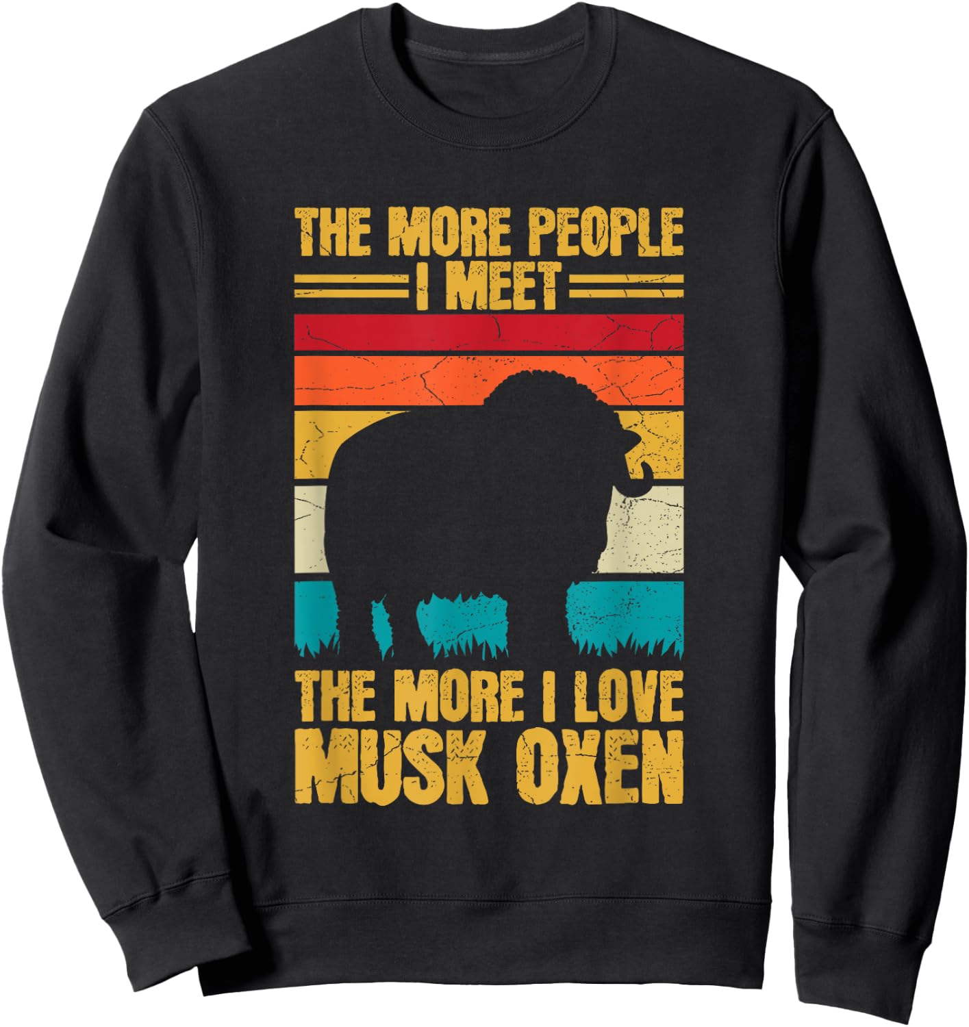 Muskox and Musk Oxen Design for a Musk ox lover Sweatshirt - Sweatshirt | Black