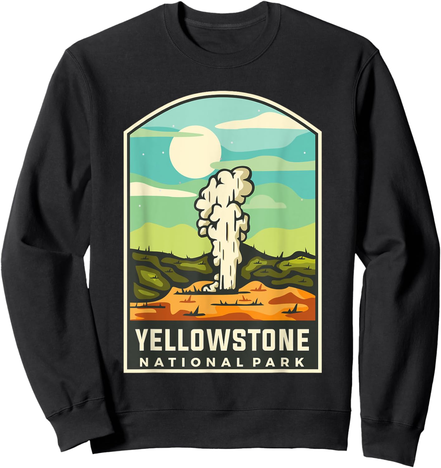 Yellowstone National Park - Throwback Design - Classic Sweatshirt - Sweatshirt | Black