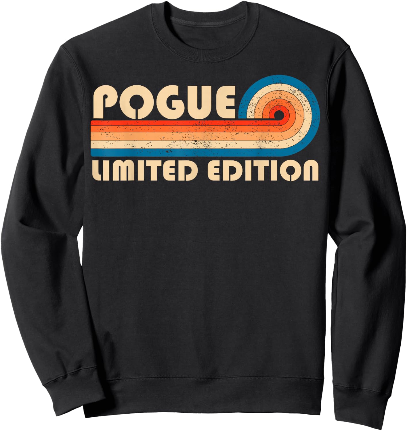 POGUE Retro 70s 80s Sunset Stripe Sweatshirt - Sweatshirt | Black