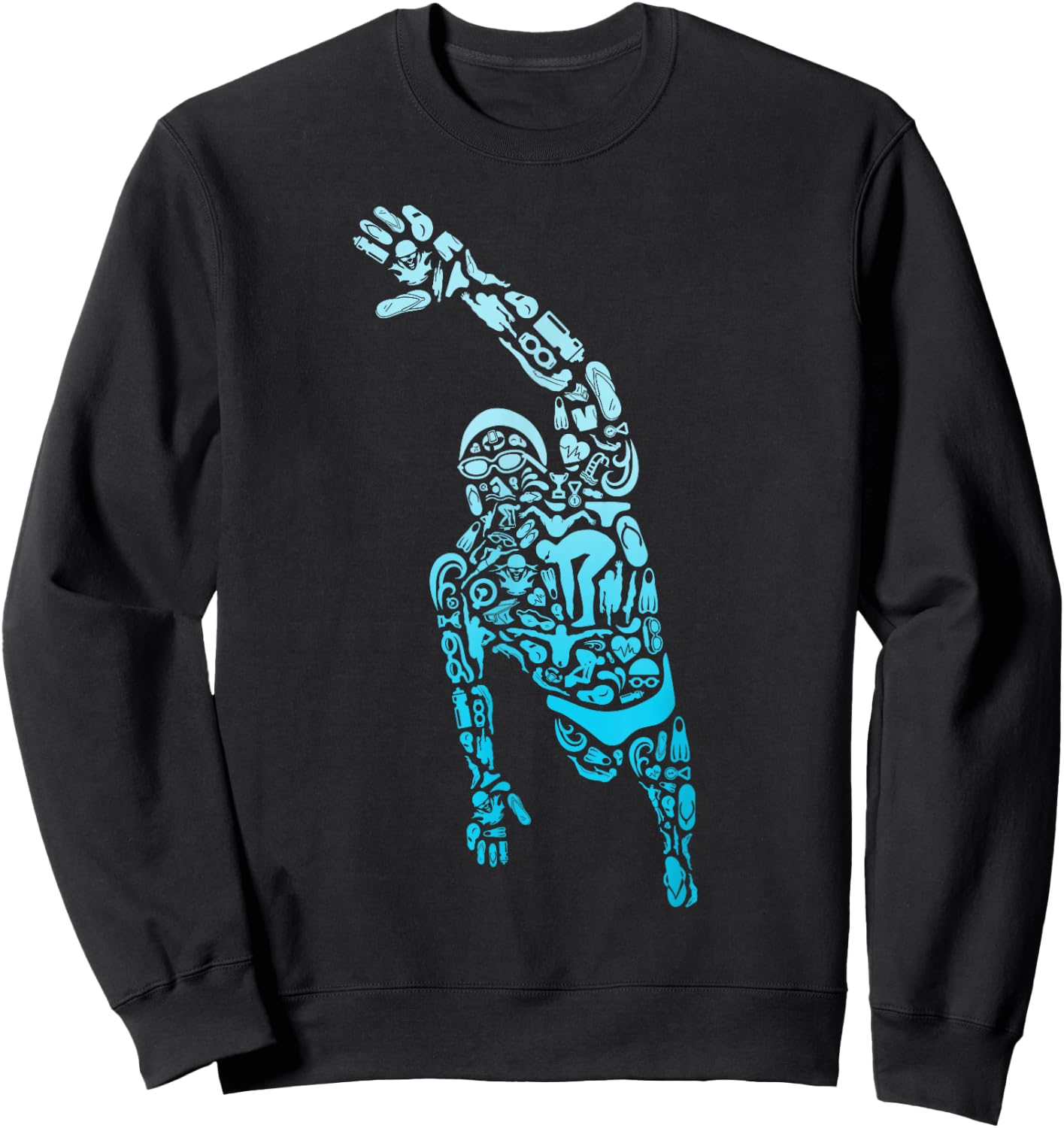 Swim Sport Athletes Swimmer Dad Boys Competitive Swimming Sweatshirt - Sweatshirt | Black
