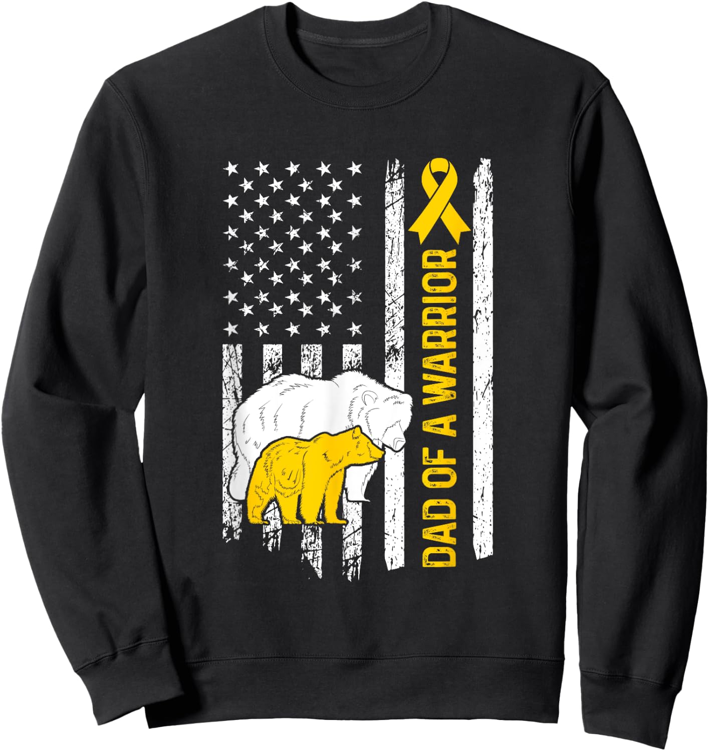 Dad Of A Childhood Cancer Warrior Dad Childhood Cancer Dad Sweatshirt - Sweatshirt | Black