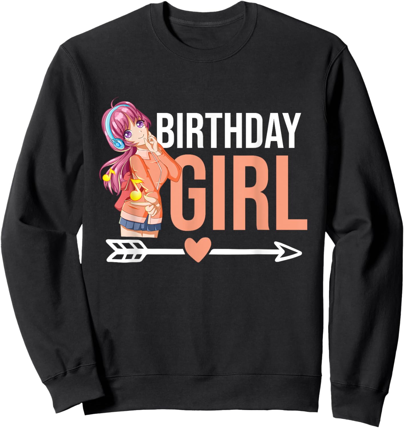 Anime Manga Birthday Girl Birthday Sweatshirt - Sweatshirt | Black
