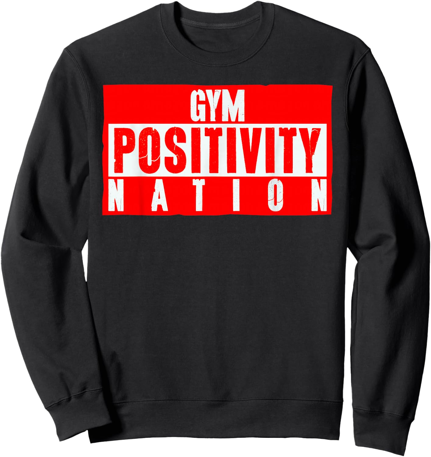 Gym Positivity Nation Black -Adults Modern Short Sleeve Sweatshirt - Sweatshirt | Black