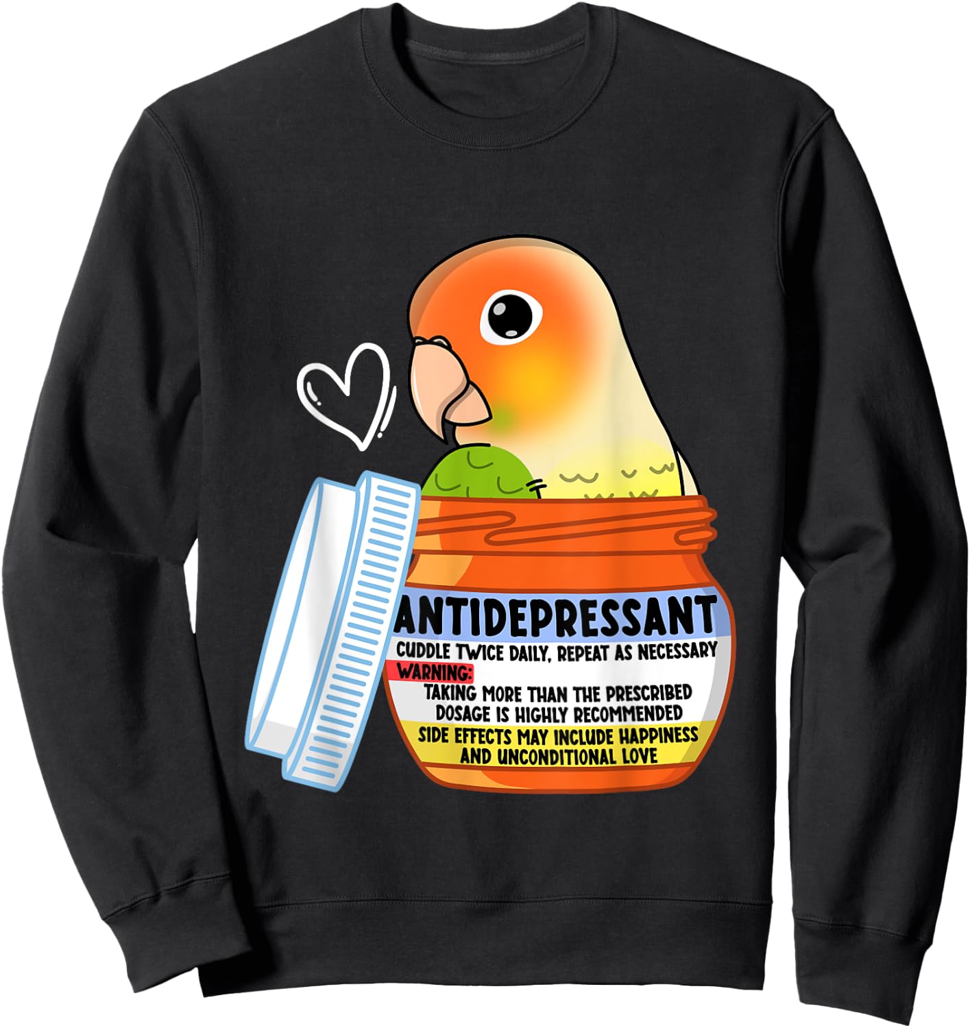 Cute Antidepressant Parrot I Green Cheek Pineapple Conure Sweatshirt - Sweatshirt | Black