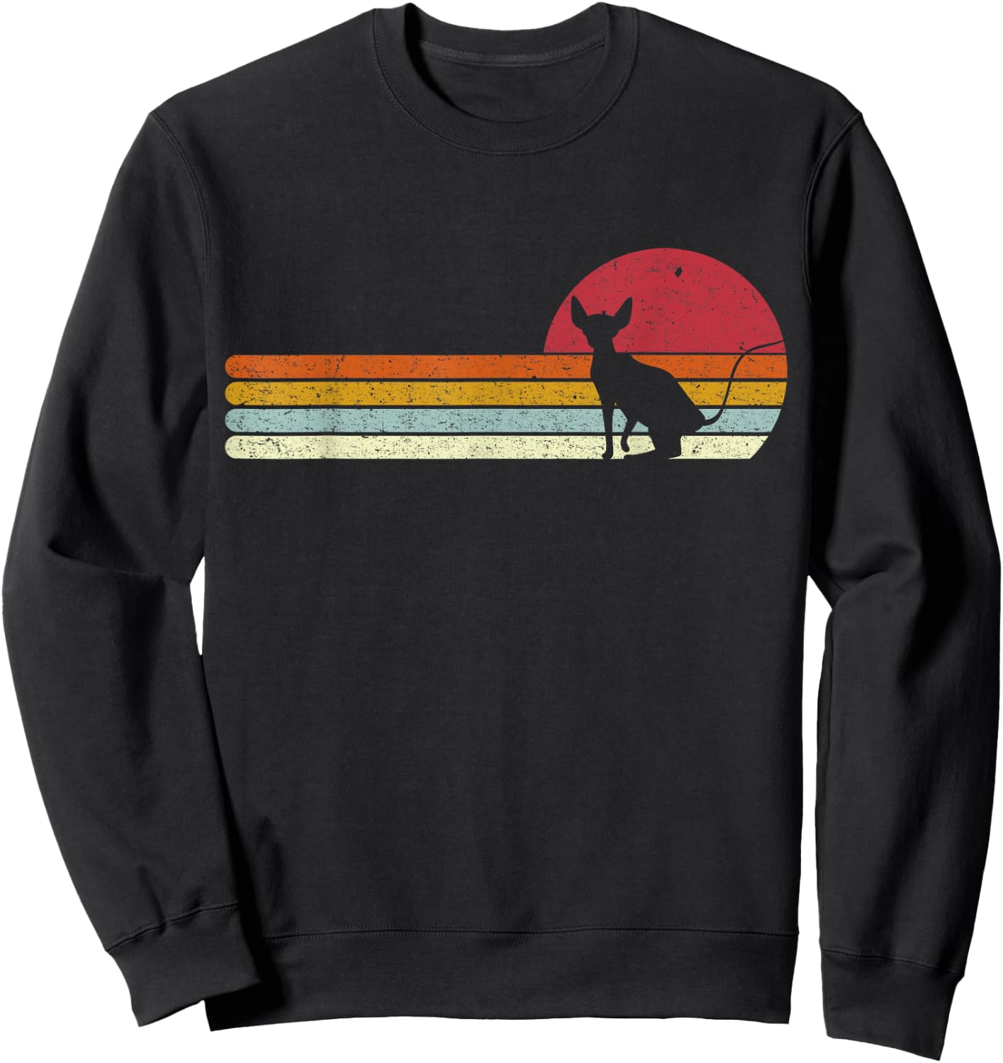 Sunset Sphynx Silhouette for Sphinx Cat Owners Sweatshirt - Sweatshirt | Black