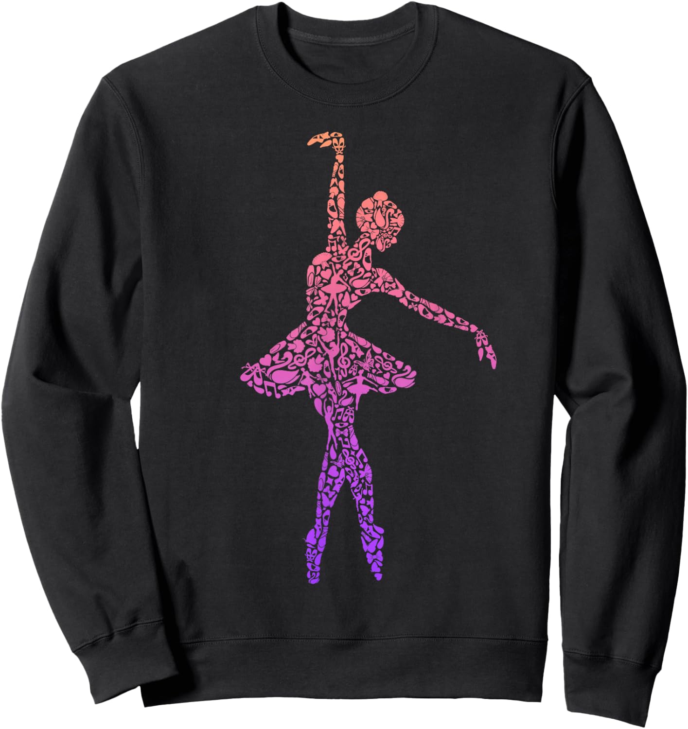 Ballet Ballerinas Women Kids Girls Ballet Dancer Sweatshirt - Sweatshirt | Black