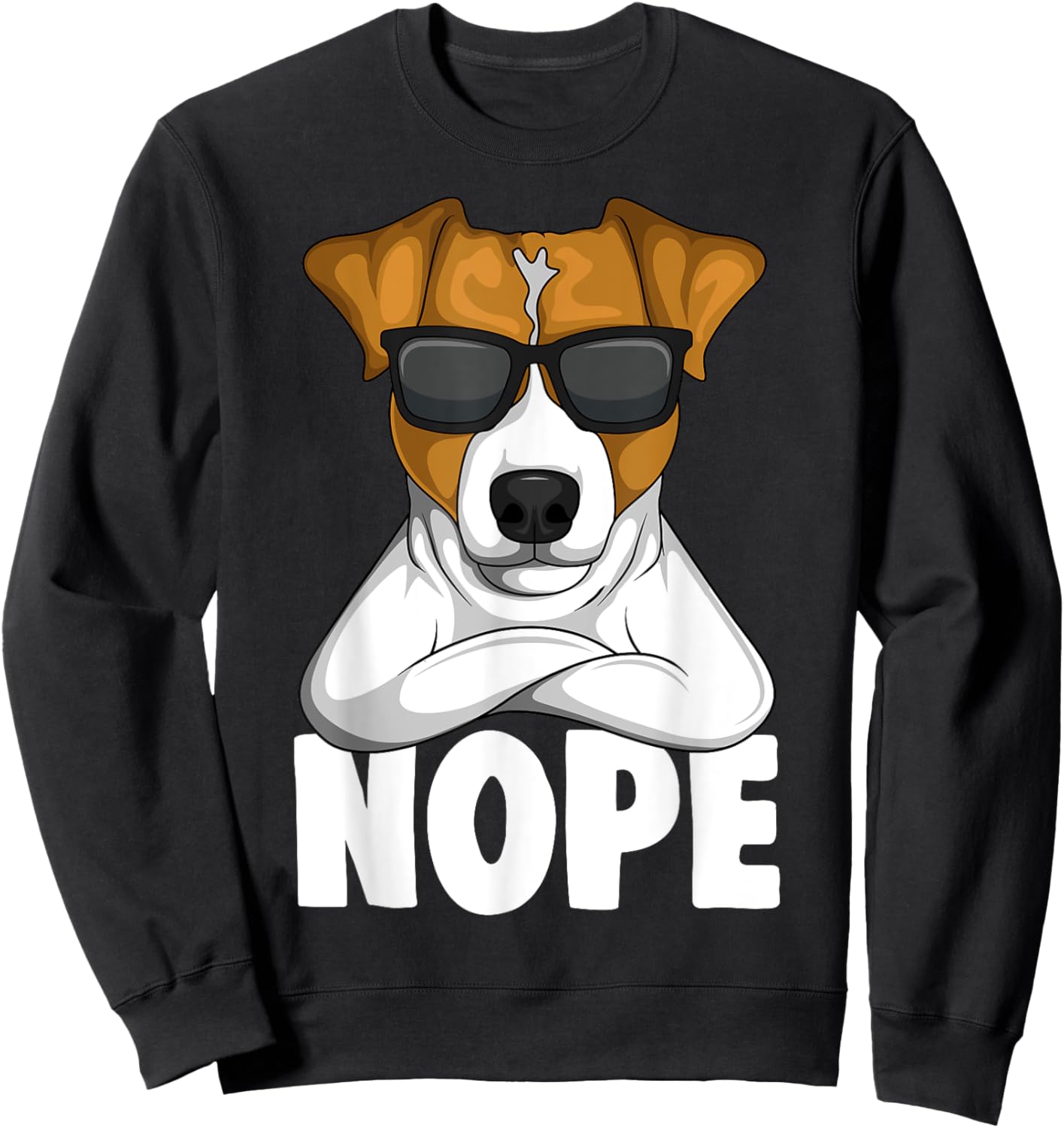 Jack Russell Apparel & Gift Ideas Women's Black Cartoon Jack Russell Terrier Nope Sweatshirt - Sweatshirt | Black