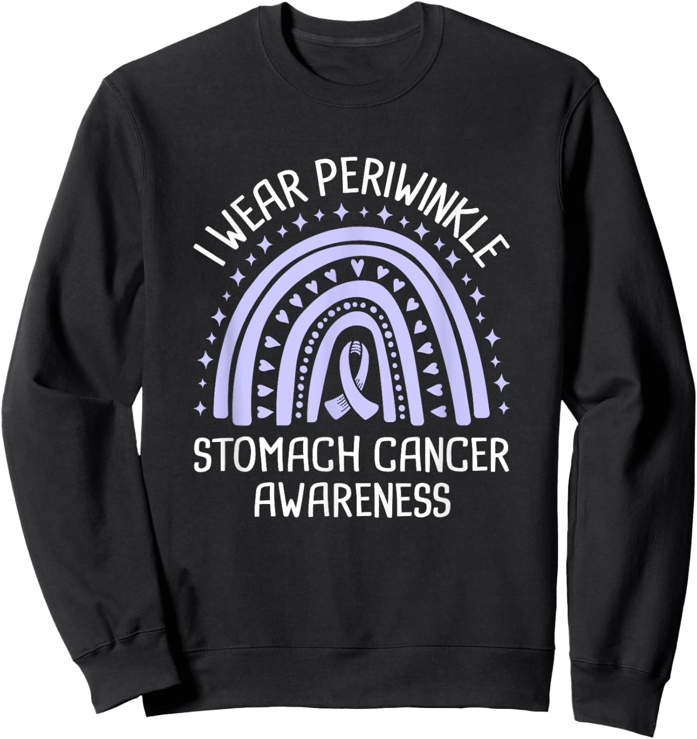 I Wear Periwinkle Stomach Cancer Awareness Sweatshirt - Sweatshirt | Black