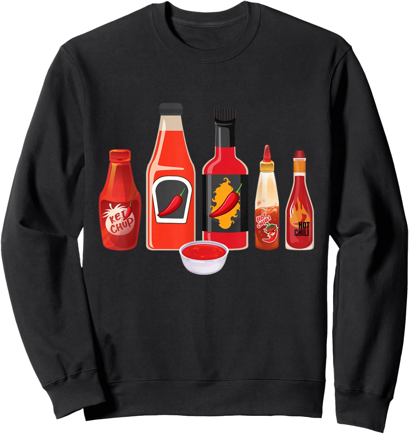 Hot Sauces - Mexican Spicy Food Lover Red Pepper Spice Chili Sweatshirt - Sweatshirt | Black