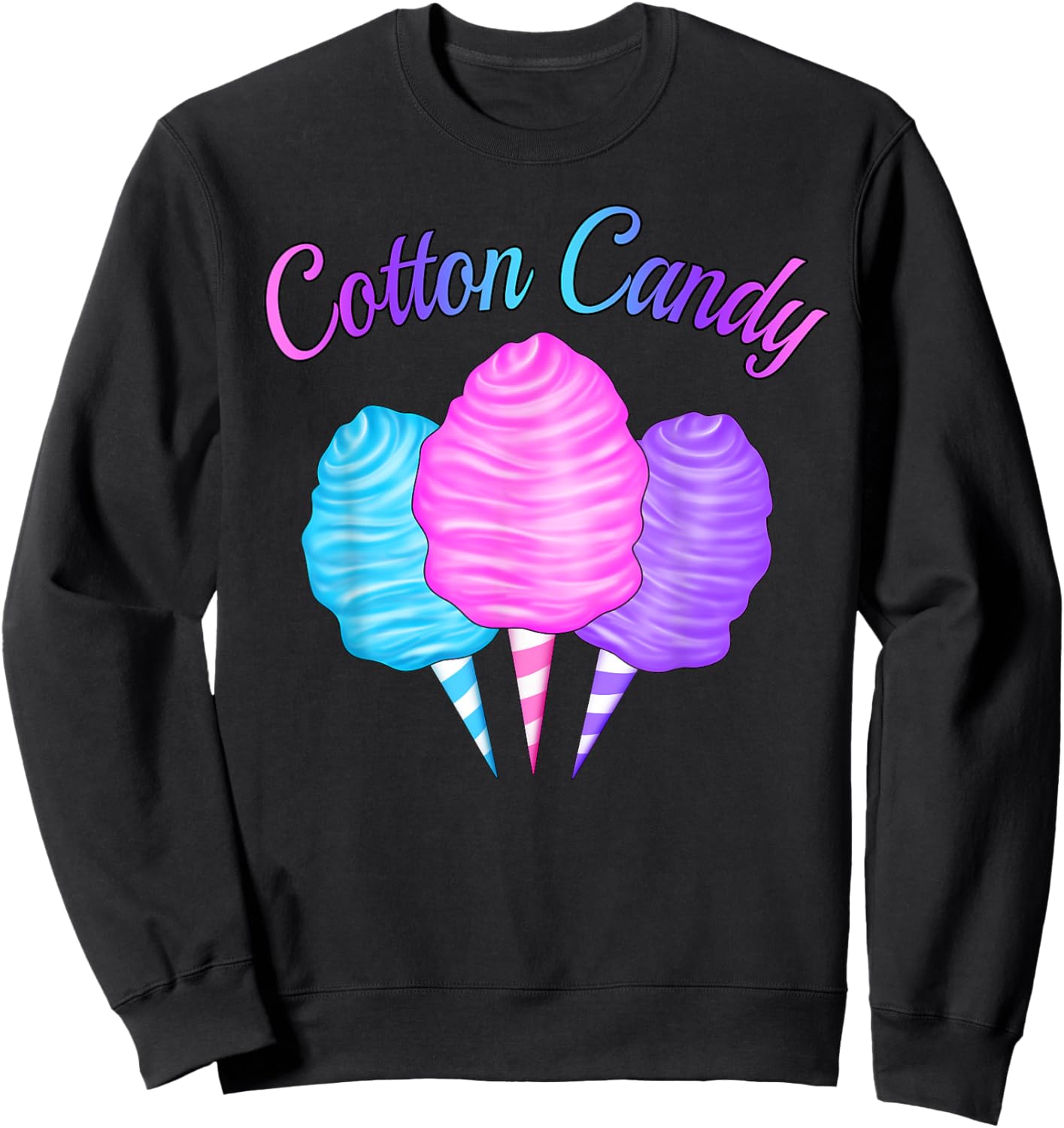 Candy Cone Pink Blue Purple Candy Costume Queen Girl Sweatshirt - Sweatshirt | Black