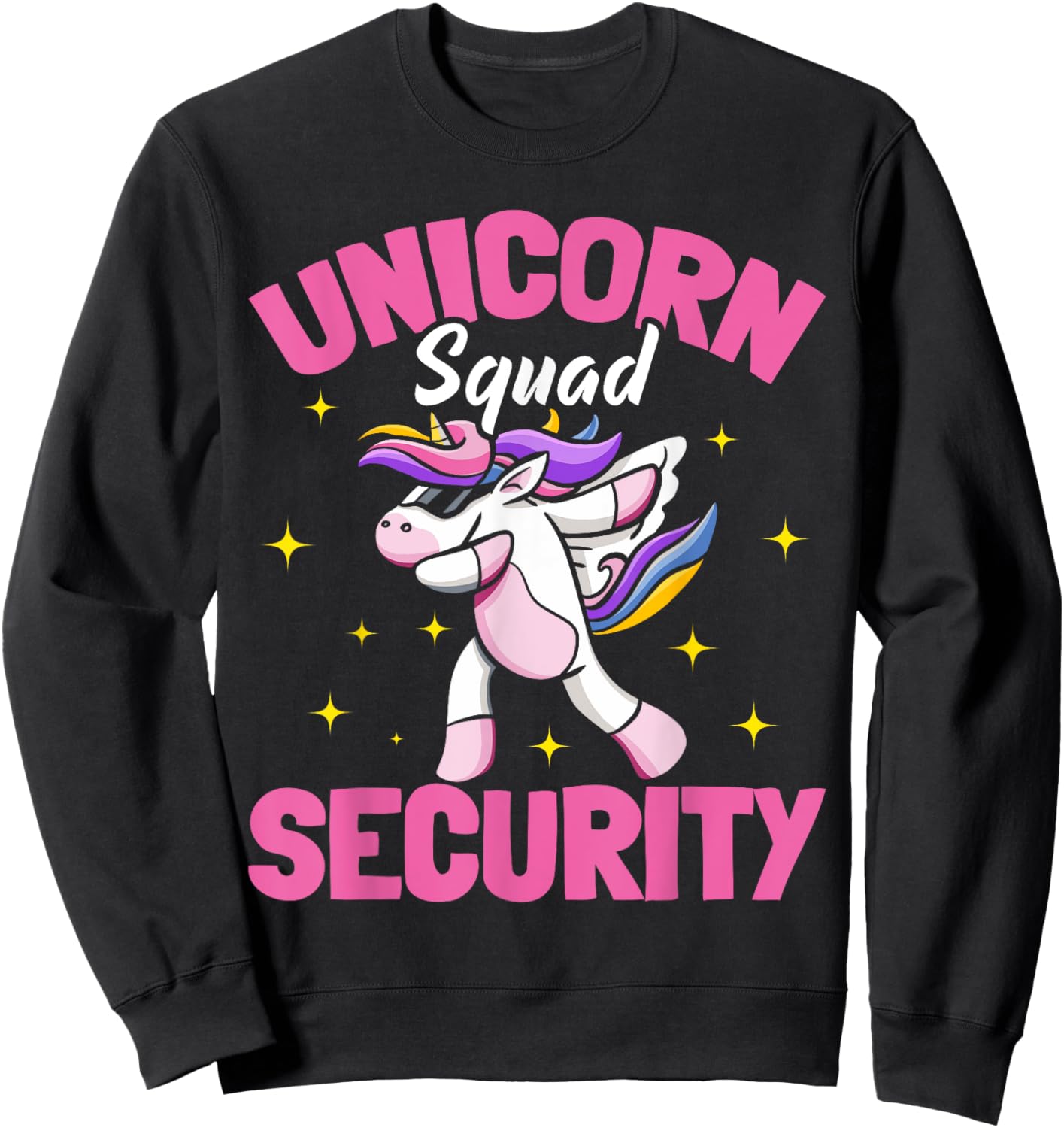 Unicorn Parents Birthday Party Security Sweatshirt - Sweatshirt | Black