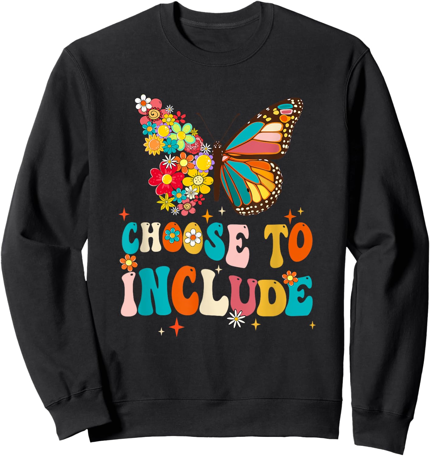 Choose To Include Teacher Special Education Autism Awareness Sweatshirt - Sweatshirt | Black