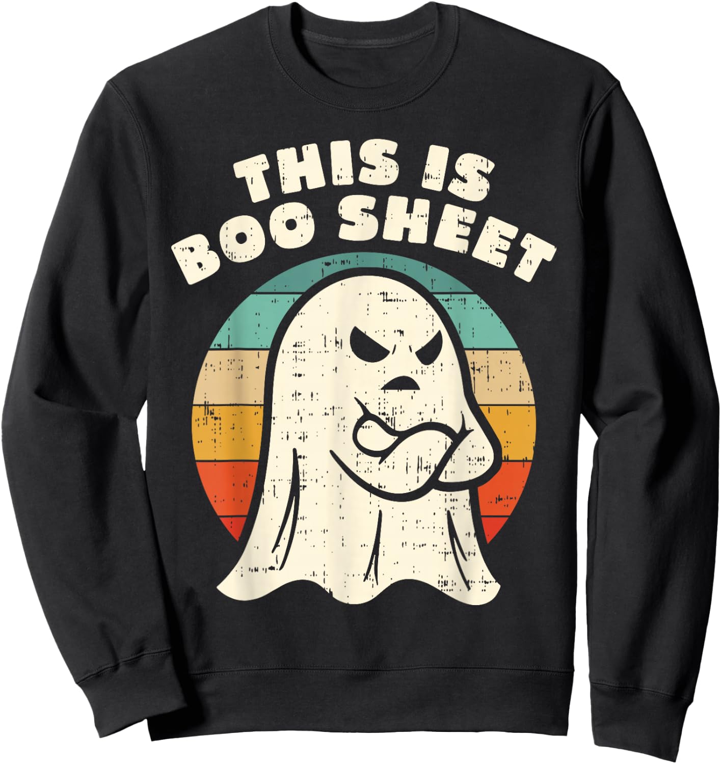 This Is Boo Sheet Funny Halloween Costume Men Women Sweatshirt - Sweatshirt | Black