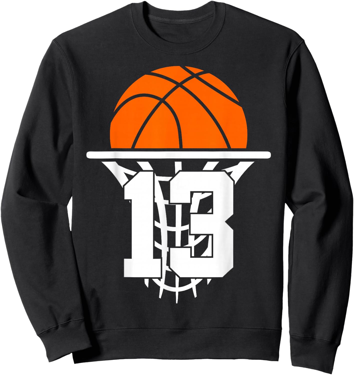13 Years Basketball 13th Birthday Sweatshirt - Sweatshirt | Black