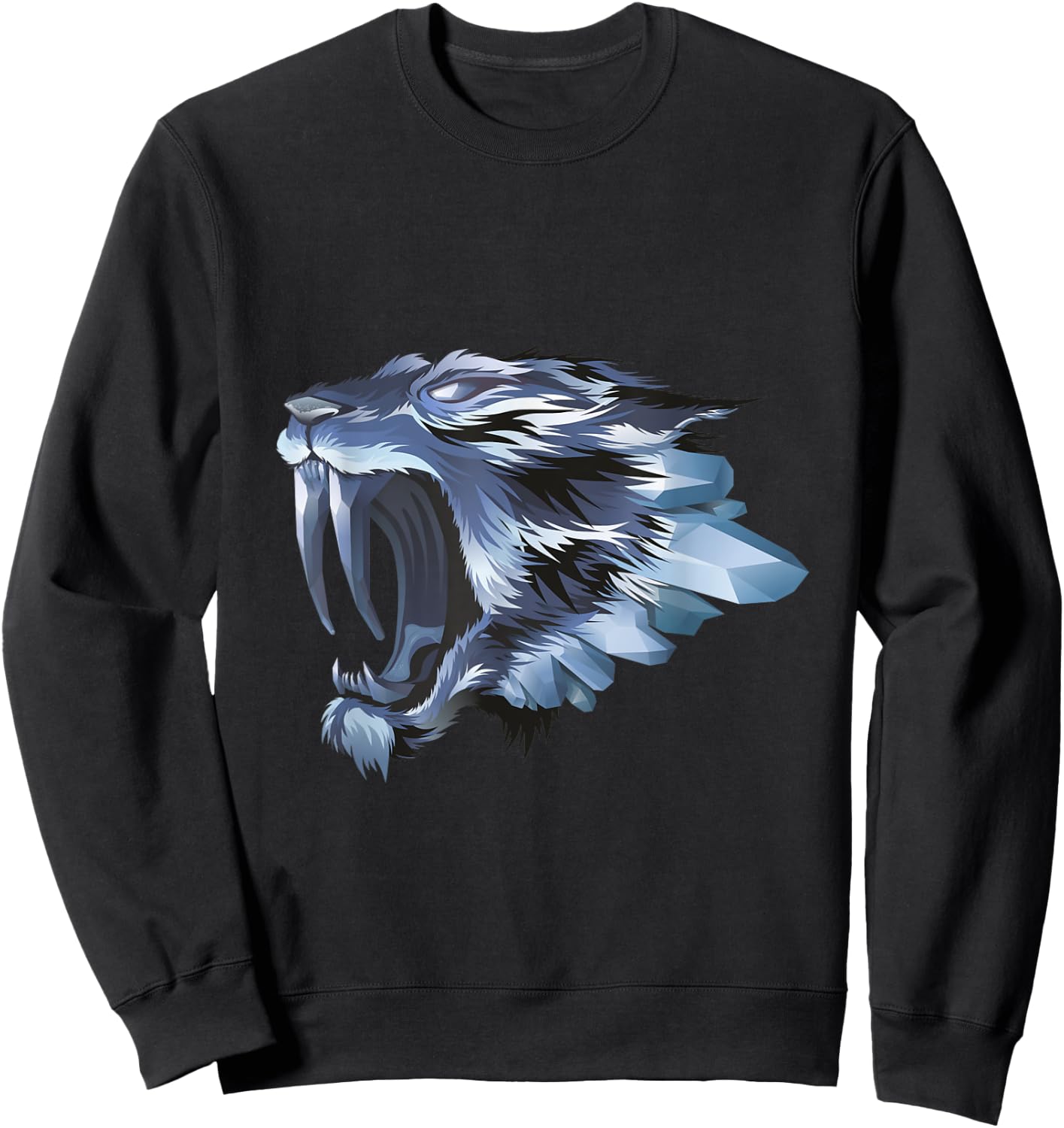 Prehistoric Smilodon Saber-Toothed Tiger Sweatshirt - Sweatshirt | Black