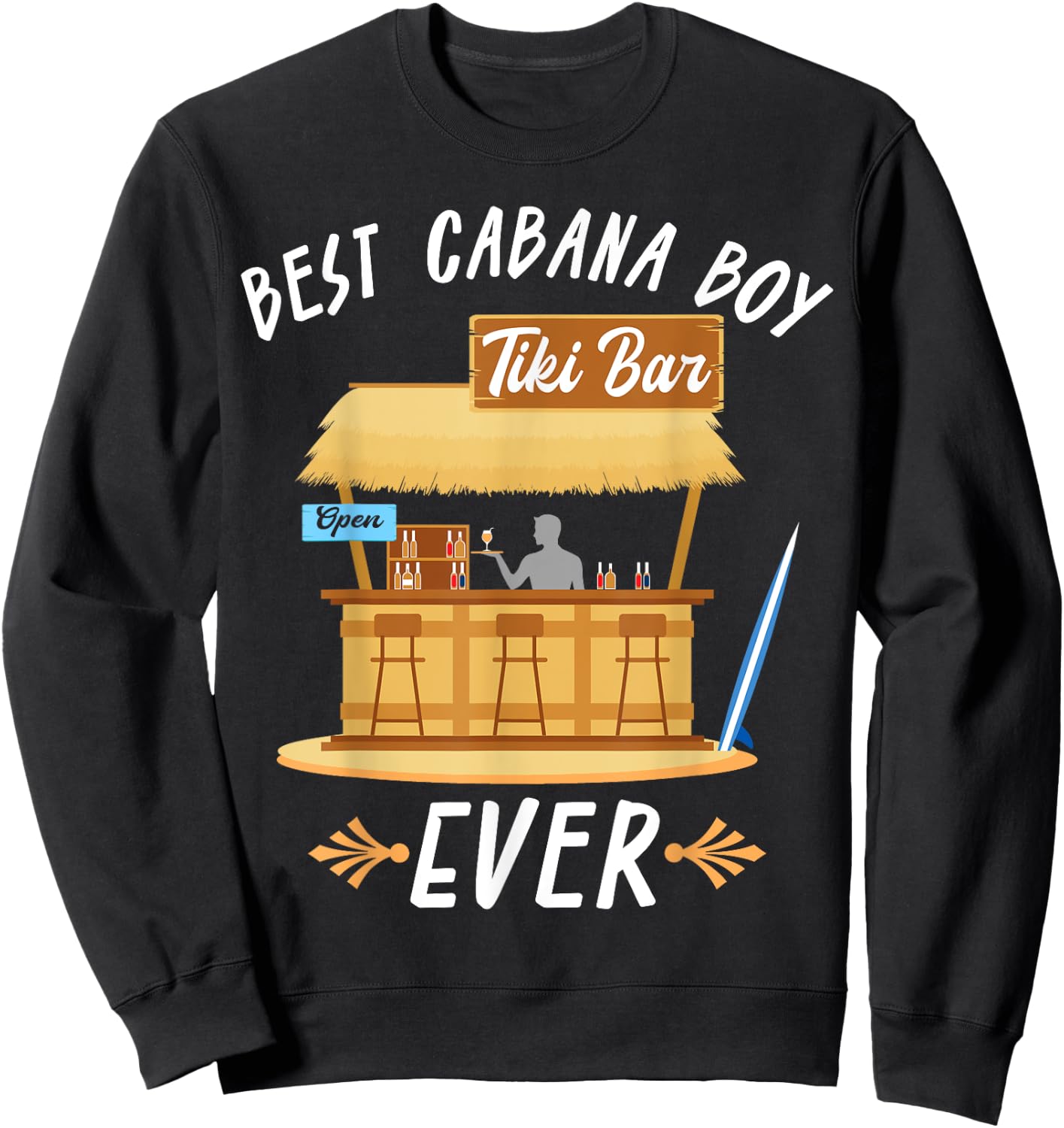 Cabana Boy Tiki Bar Beach Limbo Surfing Bartender Server Sweatshirt - Sweatshirt | Black