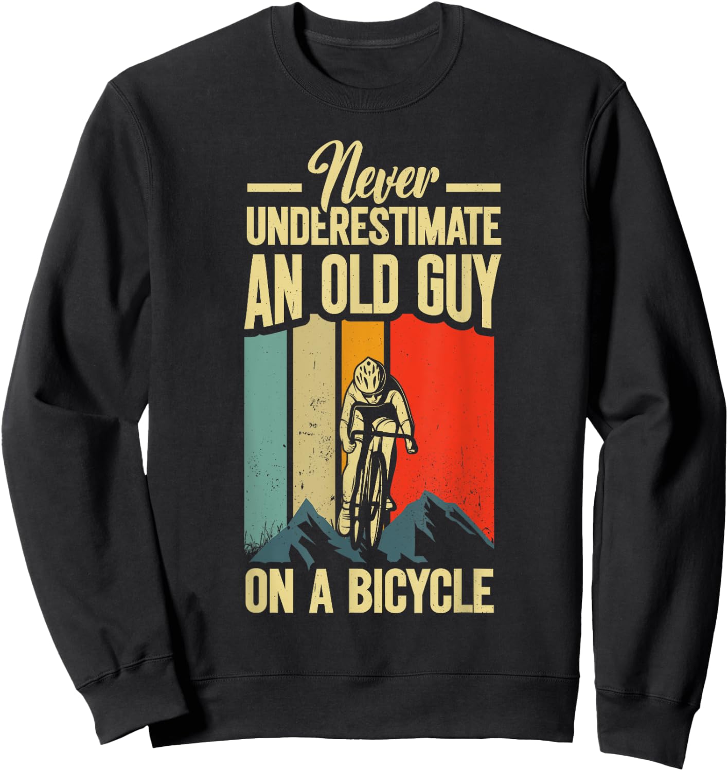 Cool Cycling Art Grandpa Bicycle Riding Cycle Racing Sweatshirt - Sweatshirt | Black