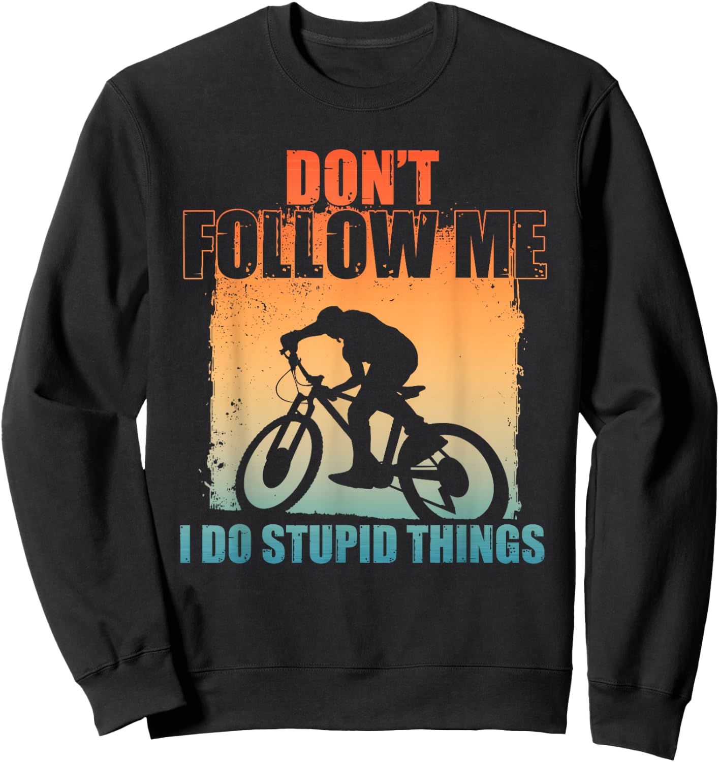 Funny Mountain Biking Art Women Cycling Downhill MTB Sweatshirt - Sweatshirt | Black