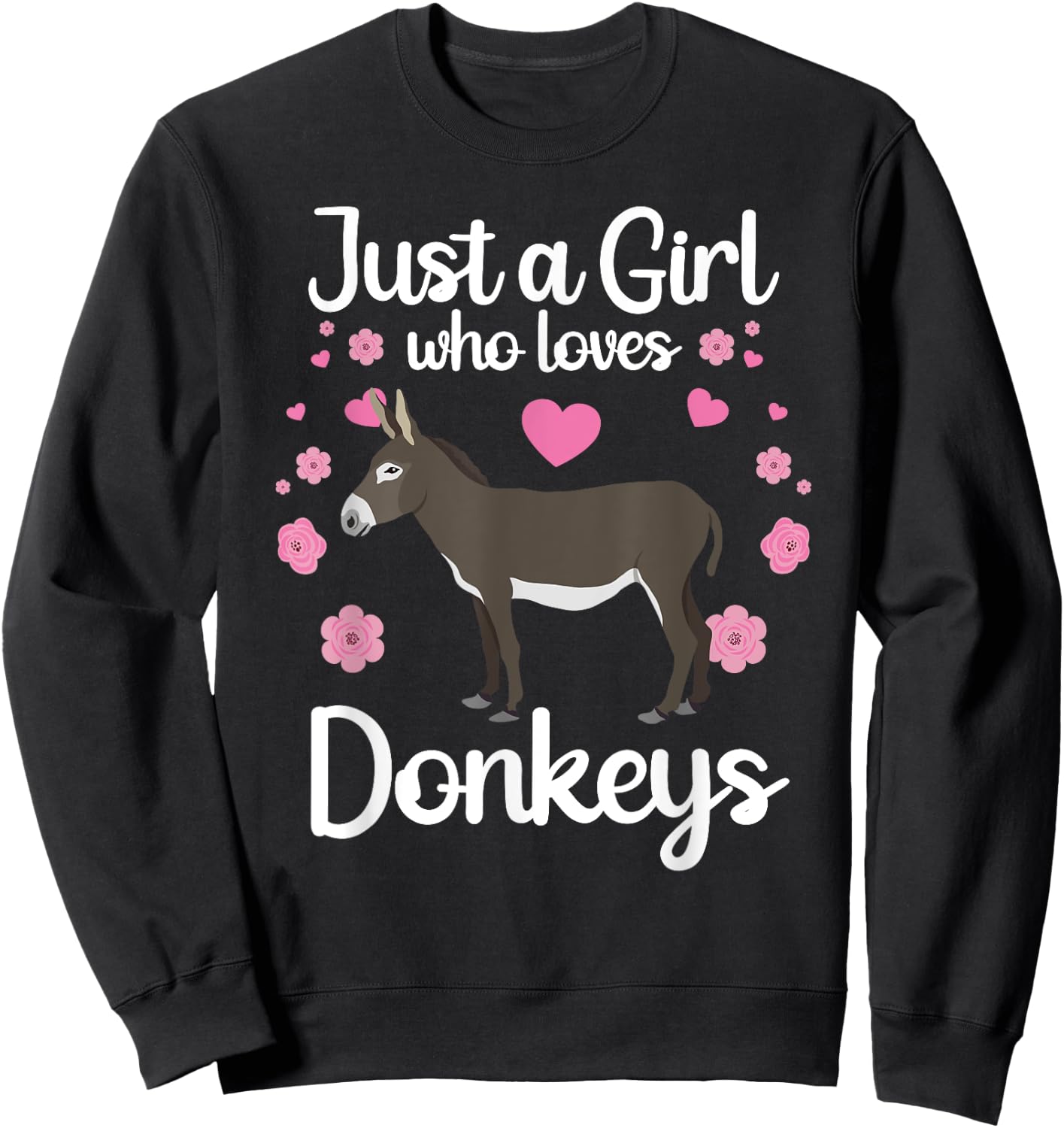 Cool Donkey Girlls Mule Horse Animal Lover Farming Sweatshirt - Sweatshirt | Black