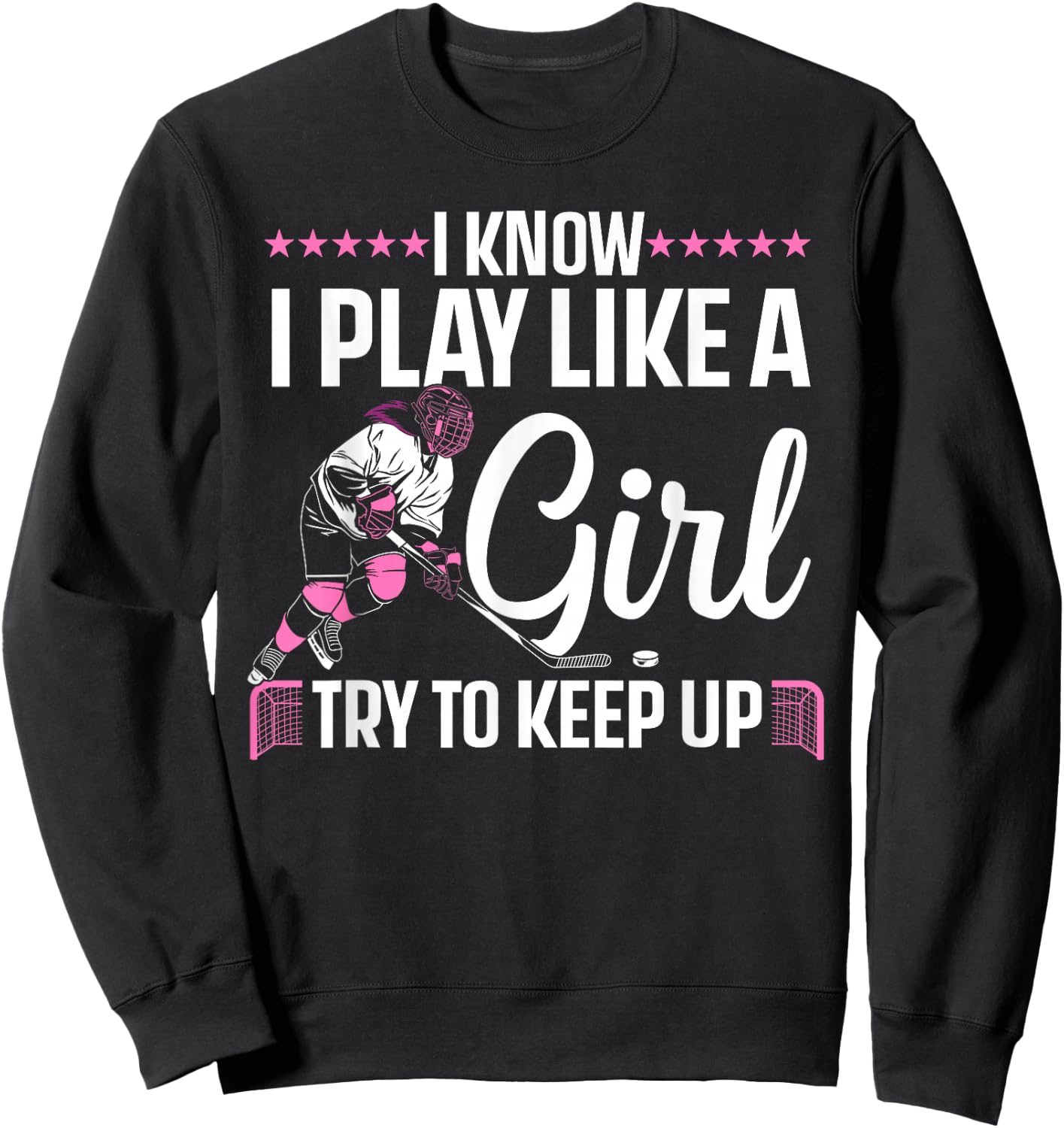 Cool Ice Hockey Girls Hockey Lover Team Skating Sweatshirt - Sweatshirt | Black