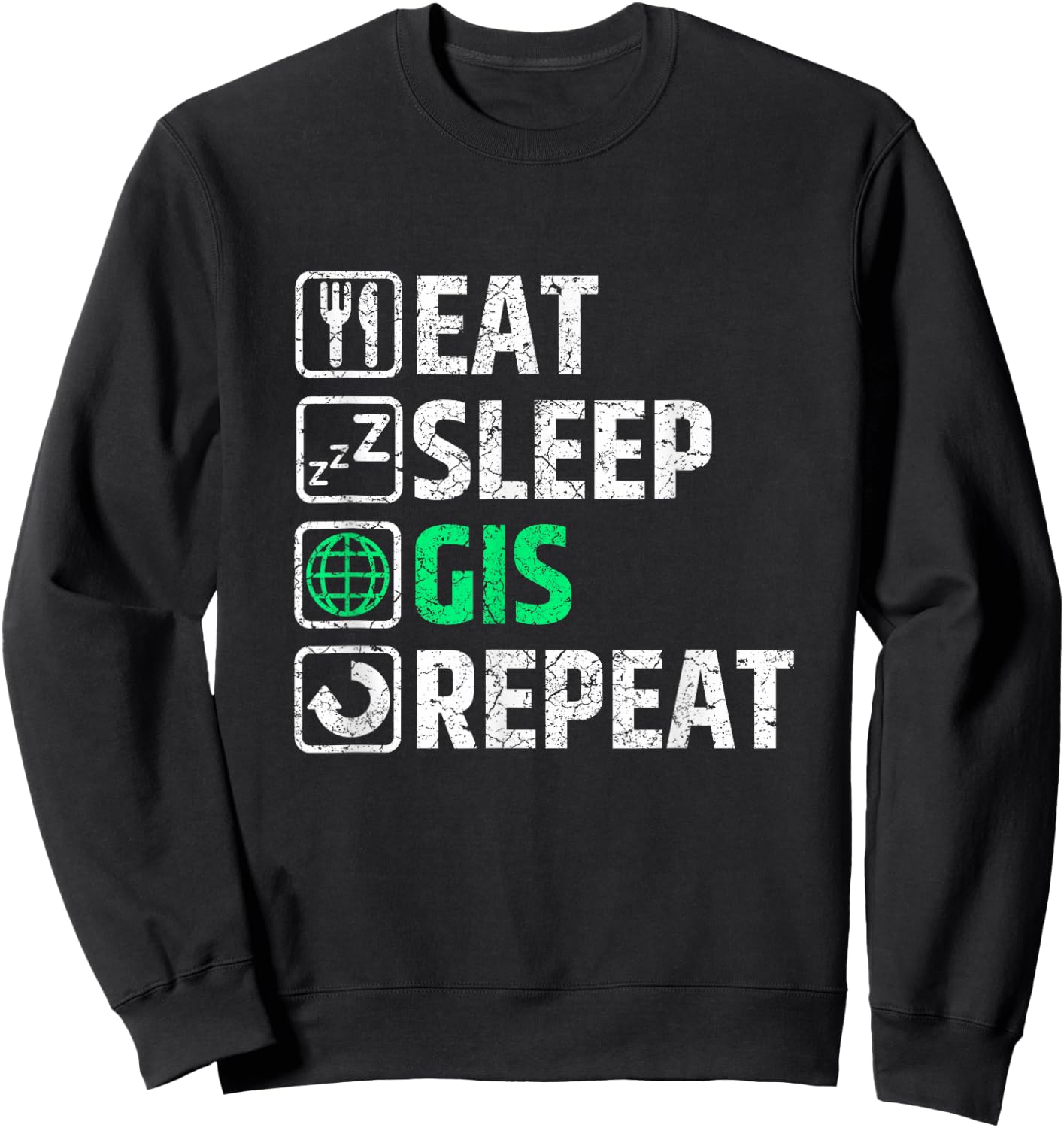 GIS Geographical Information System Geoinformation Sweatshirt - Sweatshirt | Black