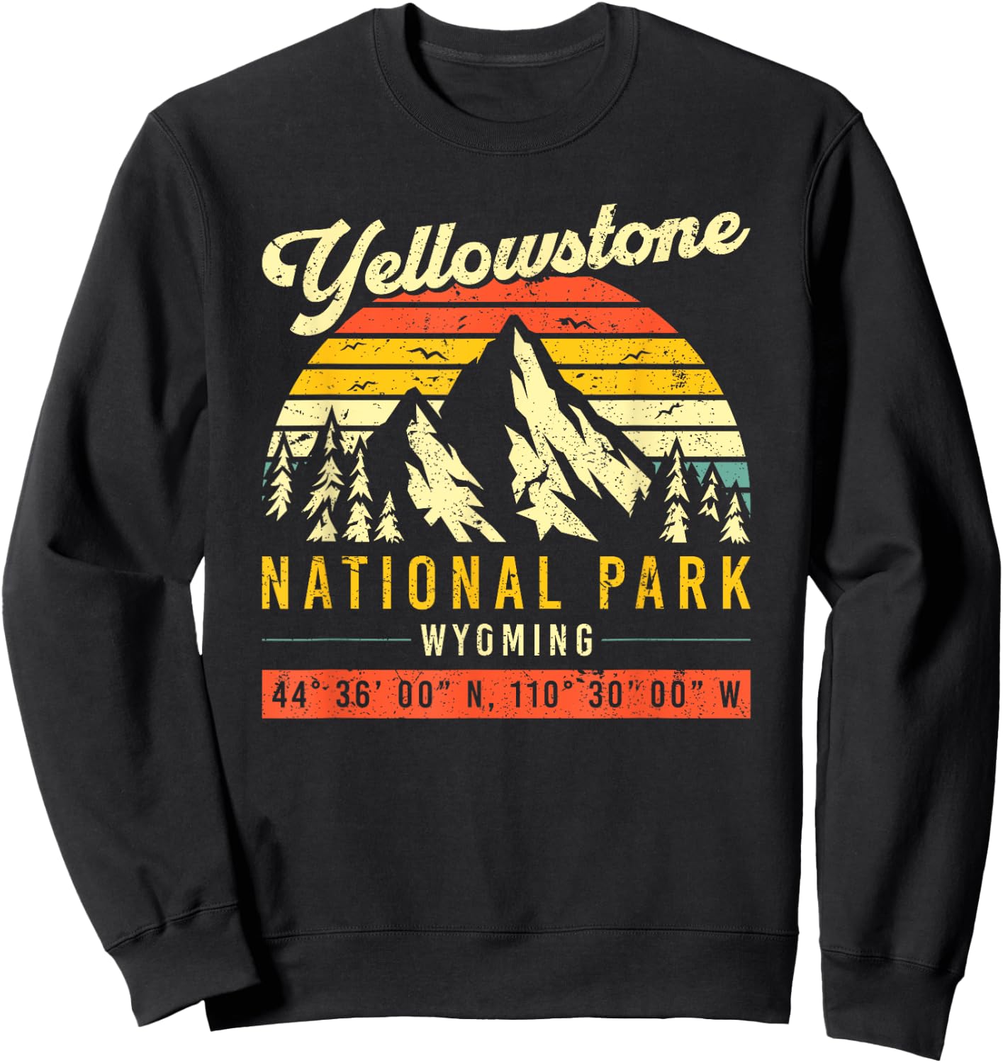 Yellowstone Vintage Retro National Park Sweatshirt - Sweatshirt | Black