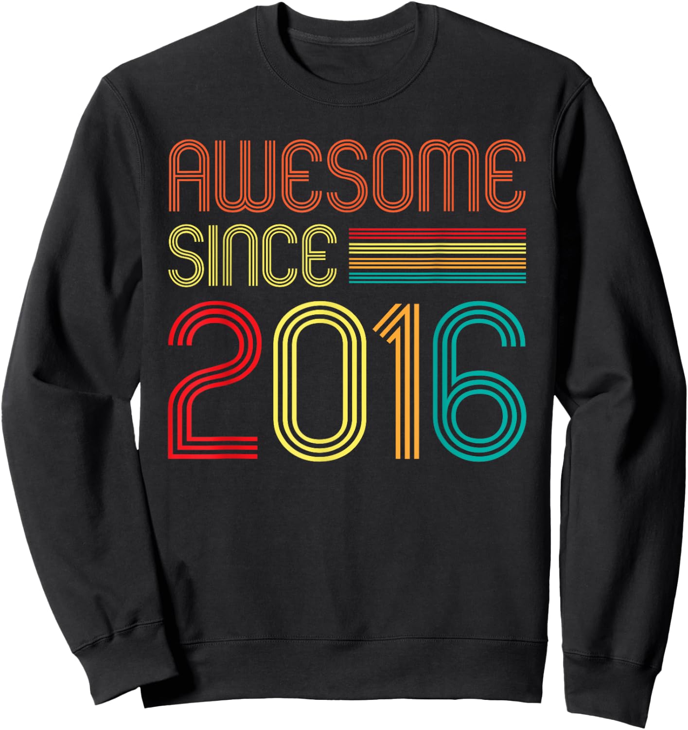 Awesome Since 2016 9 Years Old Retro Vintage 9th Birthday Sweatshirt - Sweatshirt | Black