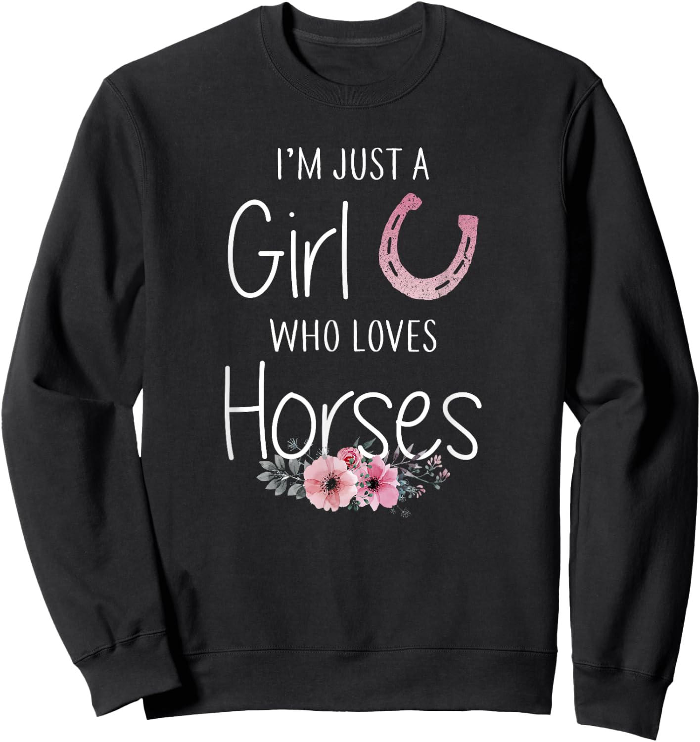 Horse Shirt For Girls Teens Women Horse Lovers Sweatshirt - Sweatshirt | Black