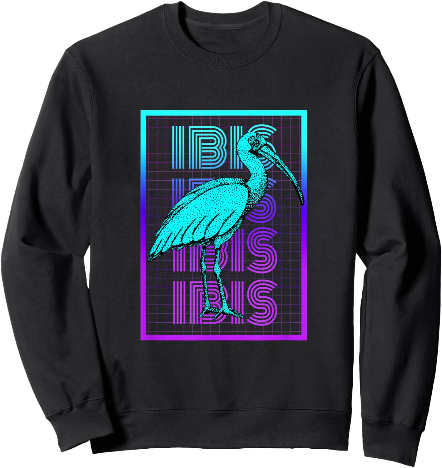 Ibis Bird Vintage Retro Ibis Sweatshirt - Sweatshirt | Black