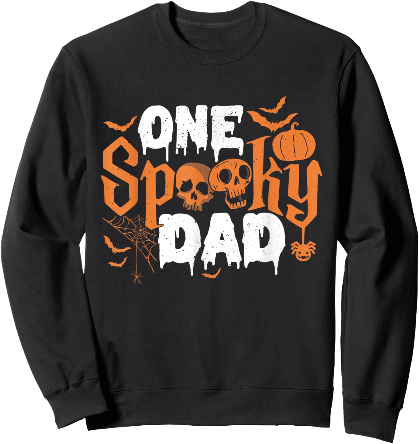 One Spooky Dad Boo Halloween Cute Family Matching Group Sweatshirt - Sweatshirt | Black