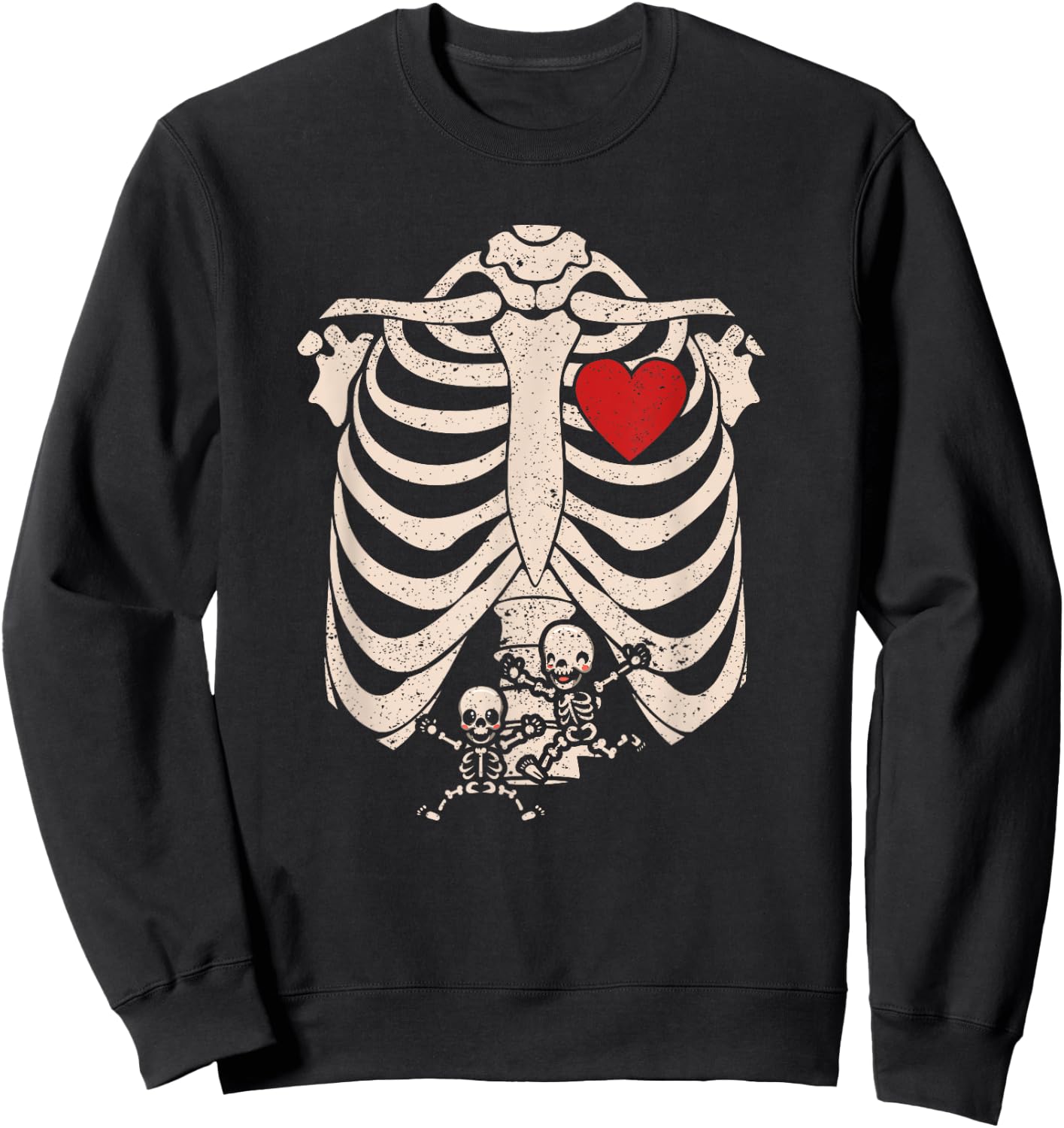 Skeleton Pregnancy Announcement Twins XRay New Mom Halloween Sweatshirt - Sweatshirt | Black