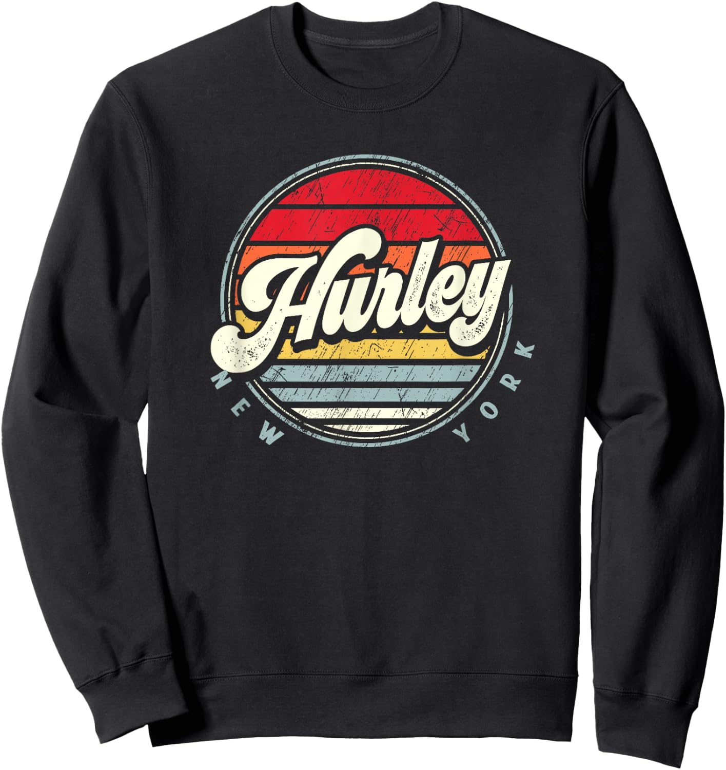 Retro Hurley Home State Cool 70s Style Sunset Sweatshirt - Sweatshirt | Black