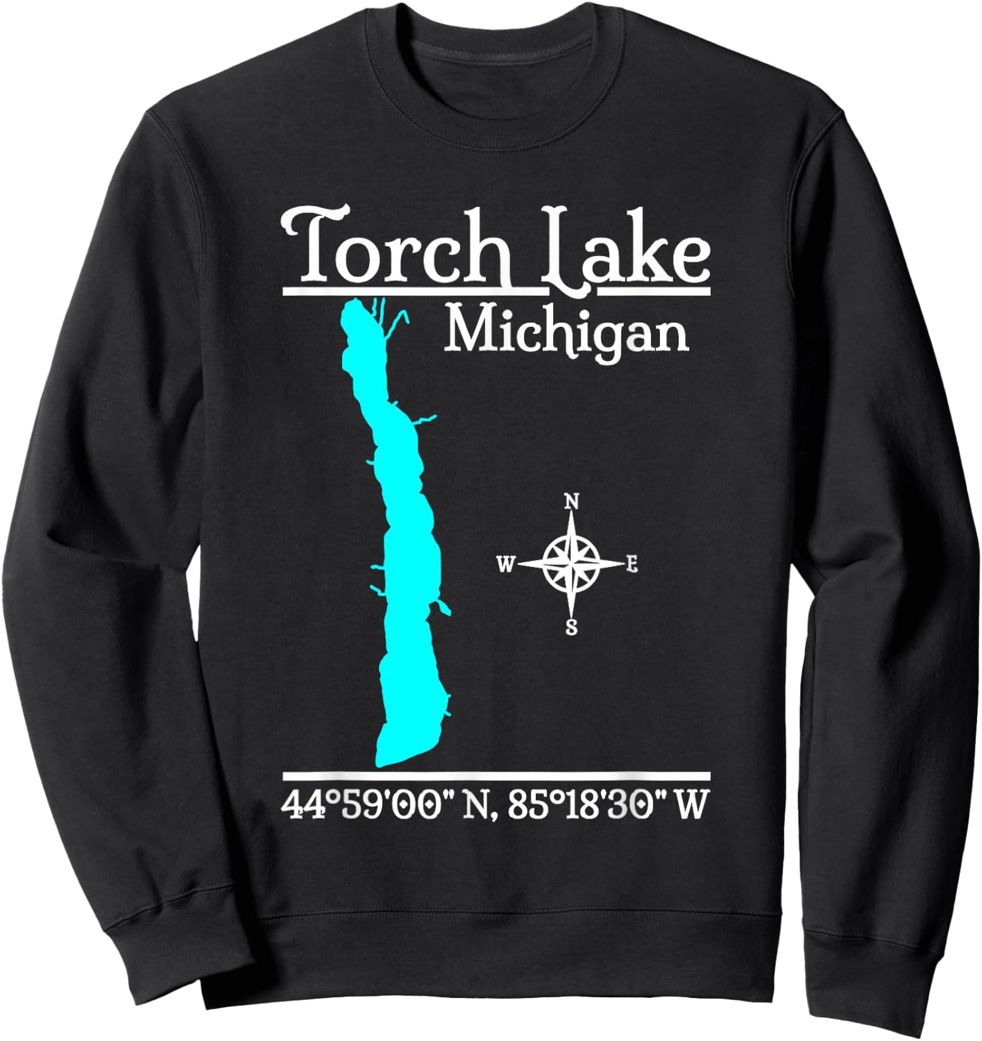 Torch Lake, Michigan Sweatshirt - Sweatshirt | Black