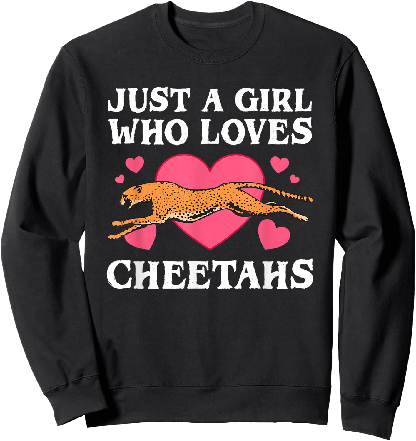 Funny Cheetah Design Girls Kids Youth Zookeepers Sweatshirt - Sweatshirt | Black