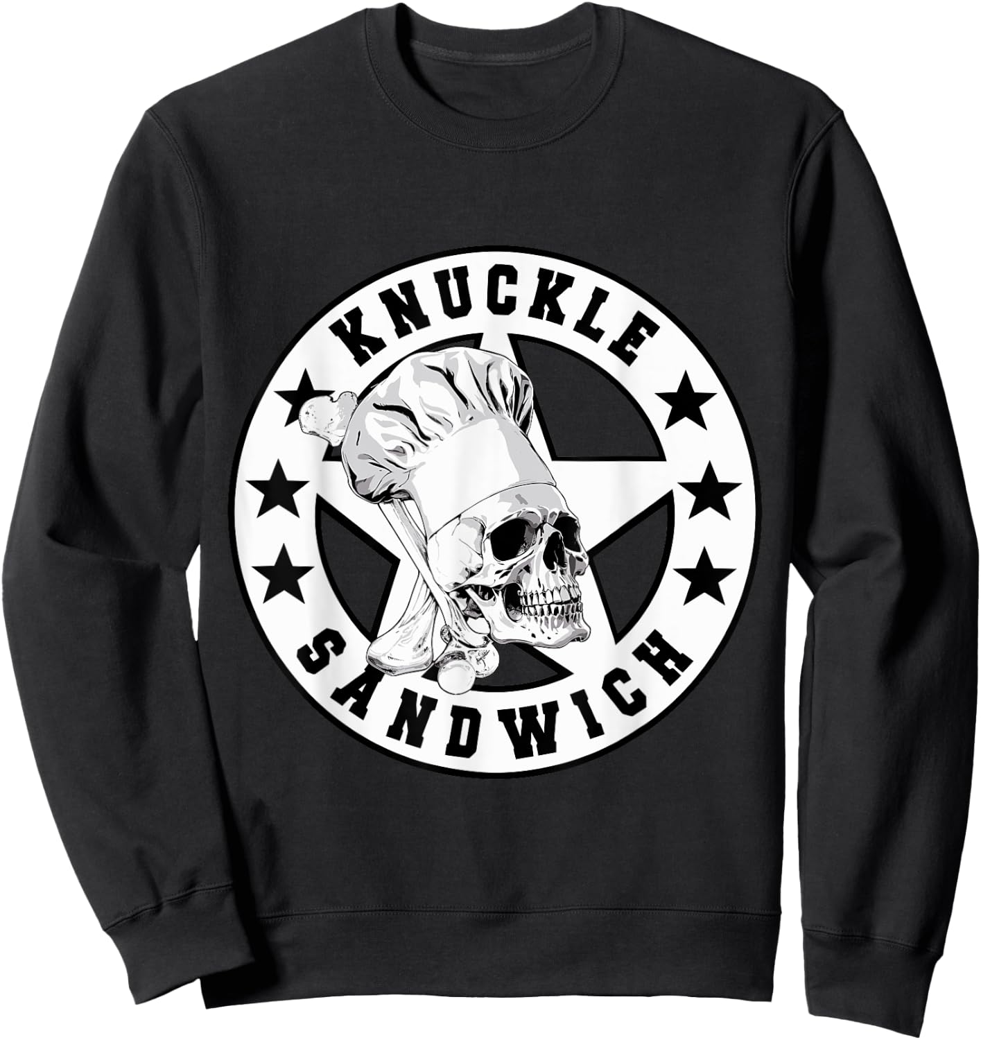 Knuckle Sandwich Skull Chef Vector Sweatshirt - Sweatshirt | Black