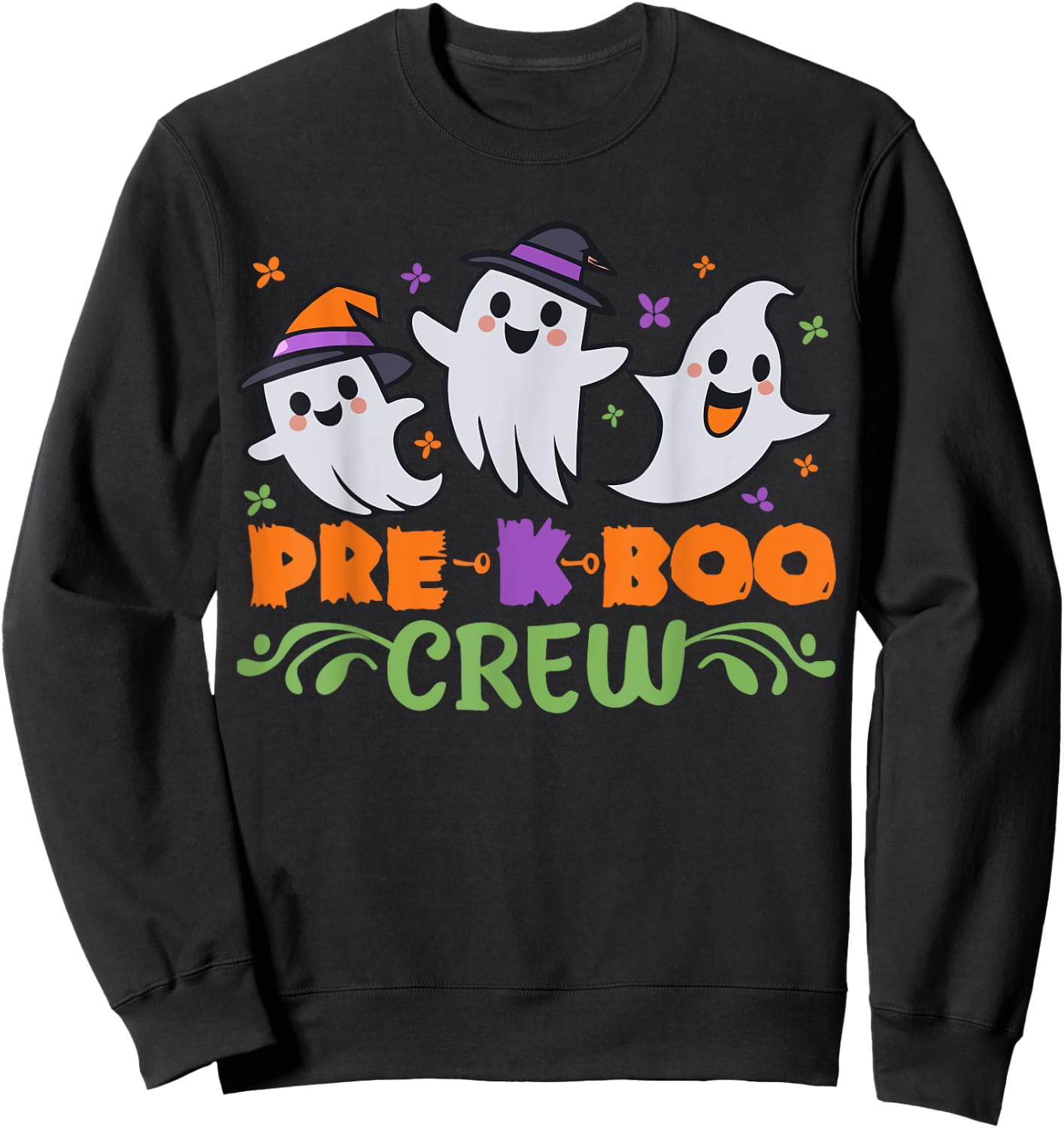 Pre K Boo Crew Pre Kindergarten Treat or Trick Halloween Sweatshirt - Sweatshirt | Black