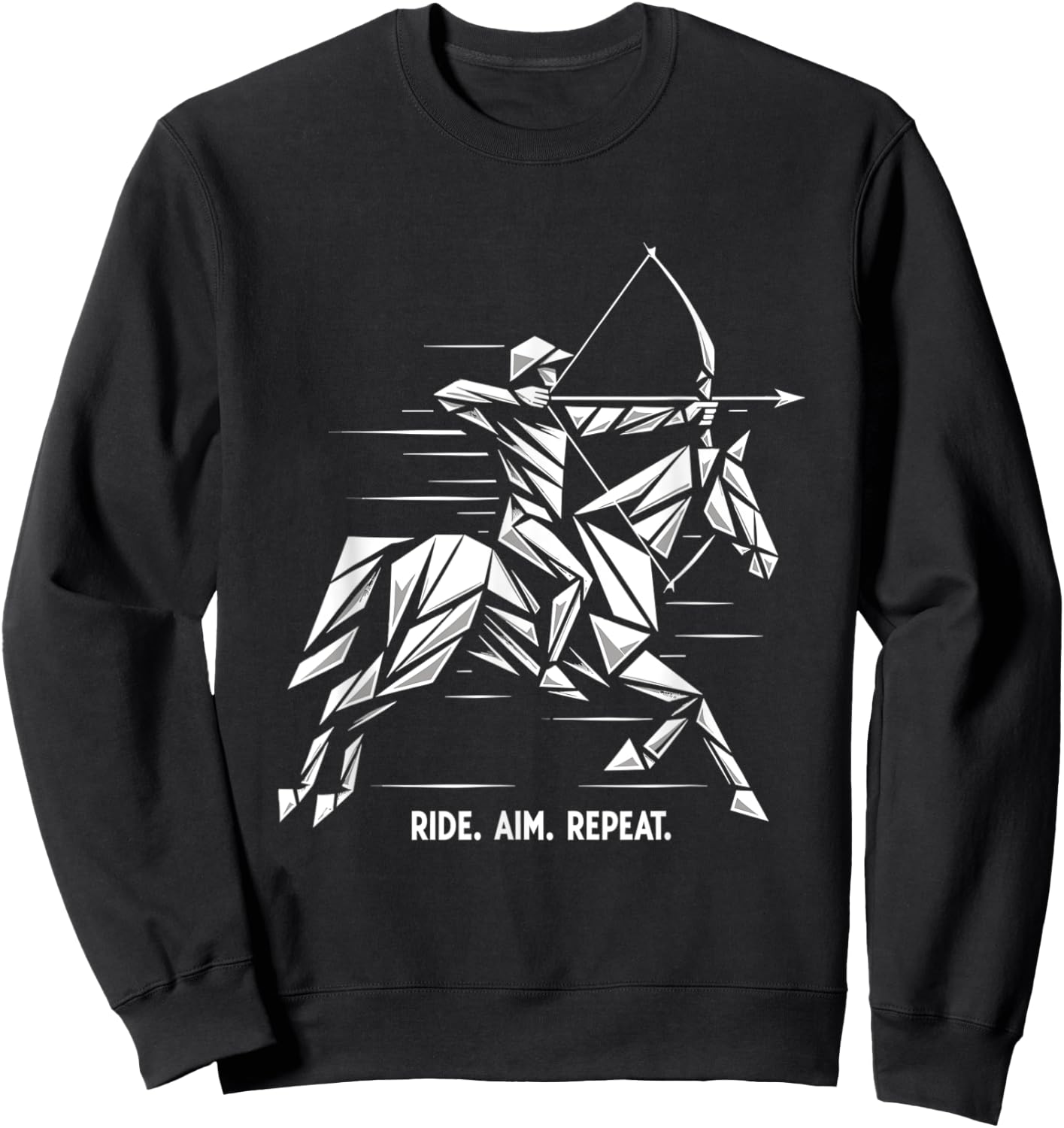 Mounted Archery Retro Horse Archer Competition Sweatshirt - Sweatshirt | Black